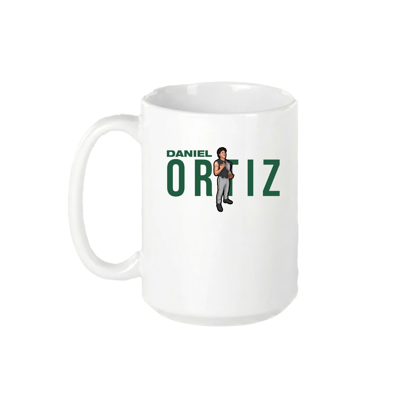 15oz Coffee Mug — Player Name in White
