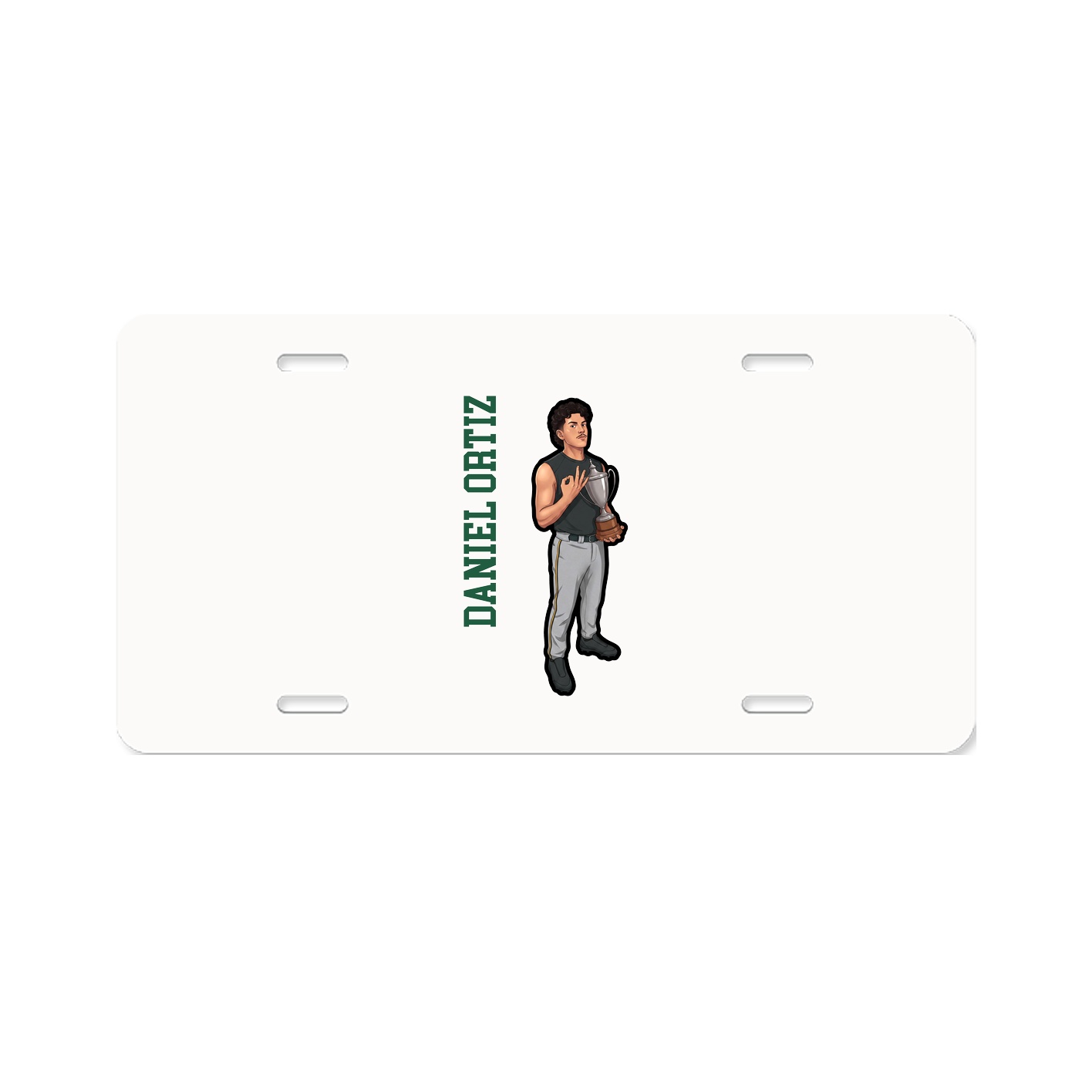 License Plate — Name Vertical in Classic