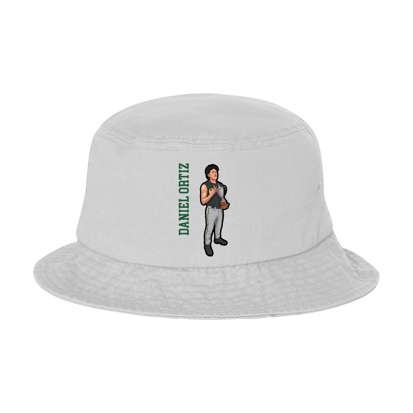 Bucket Cap — Name Vertical in White