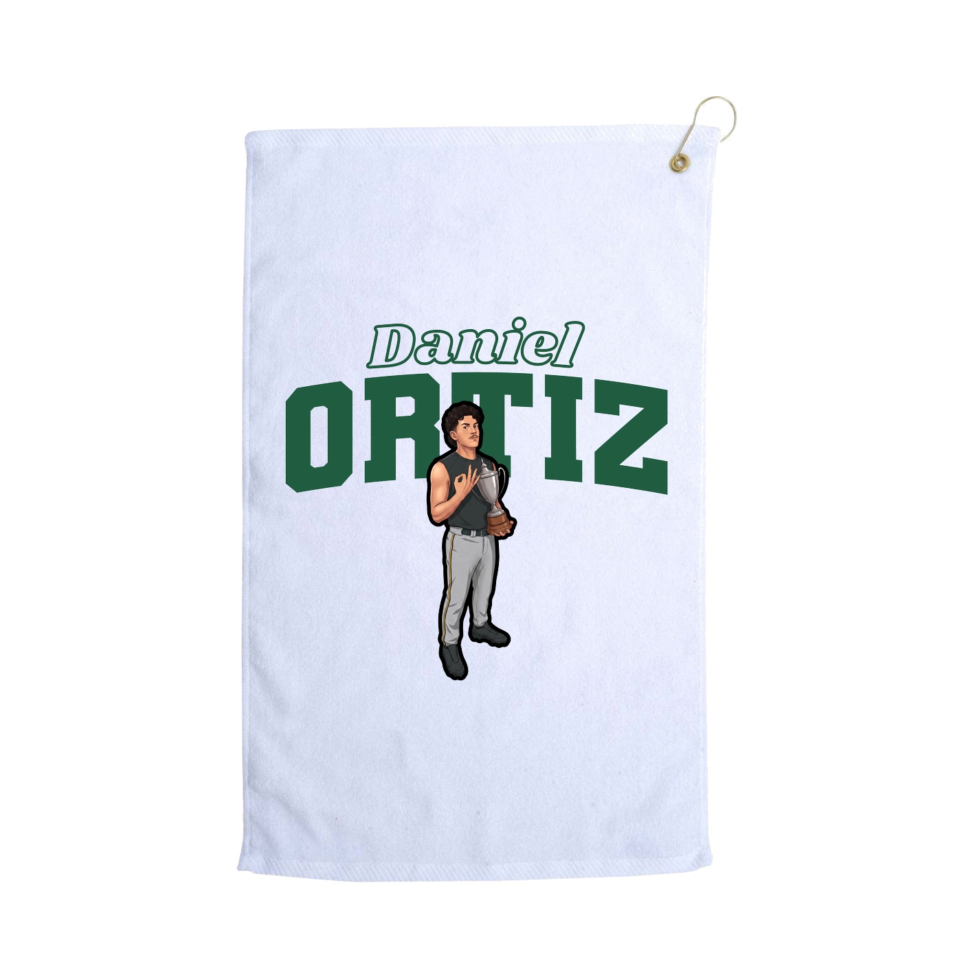 Golf Towel — Name Arch in White