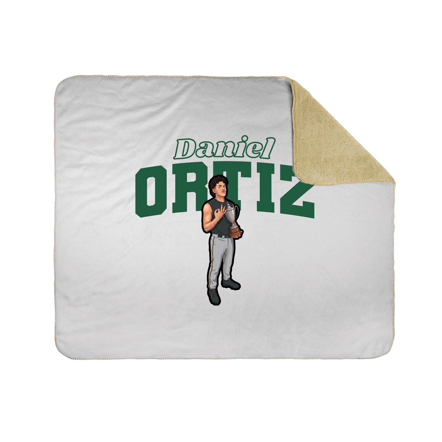 Throw Blanket — Name Arch in White