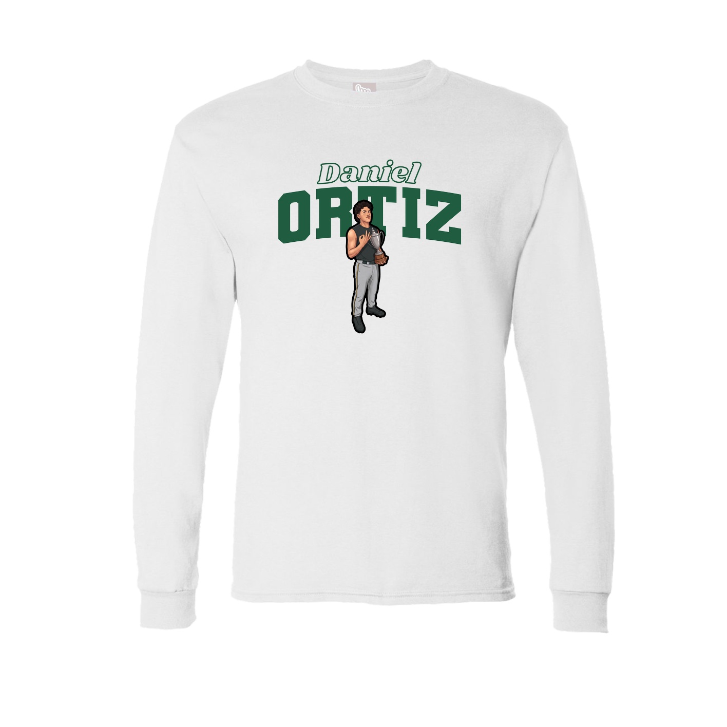 Long Sleeve Tee — Name Arch in White
