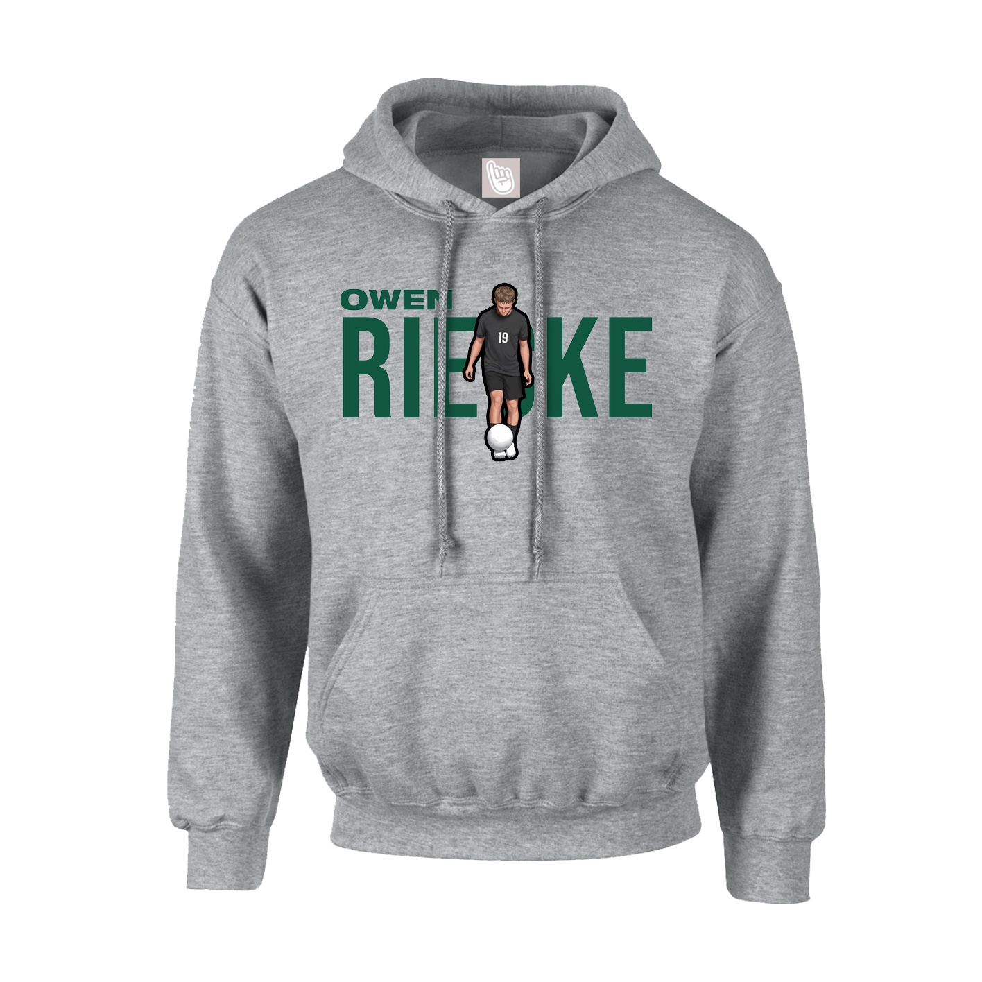Youth Hoodie — Player Name in Grey