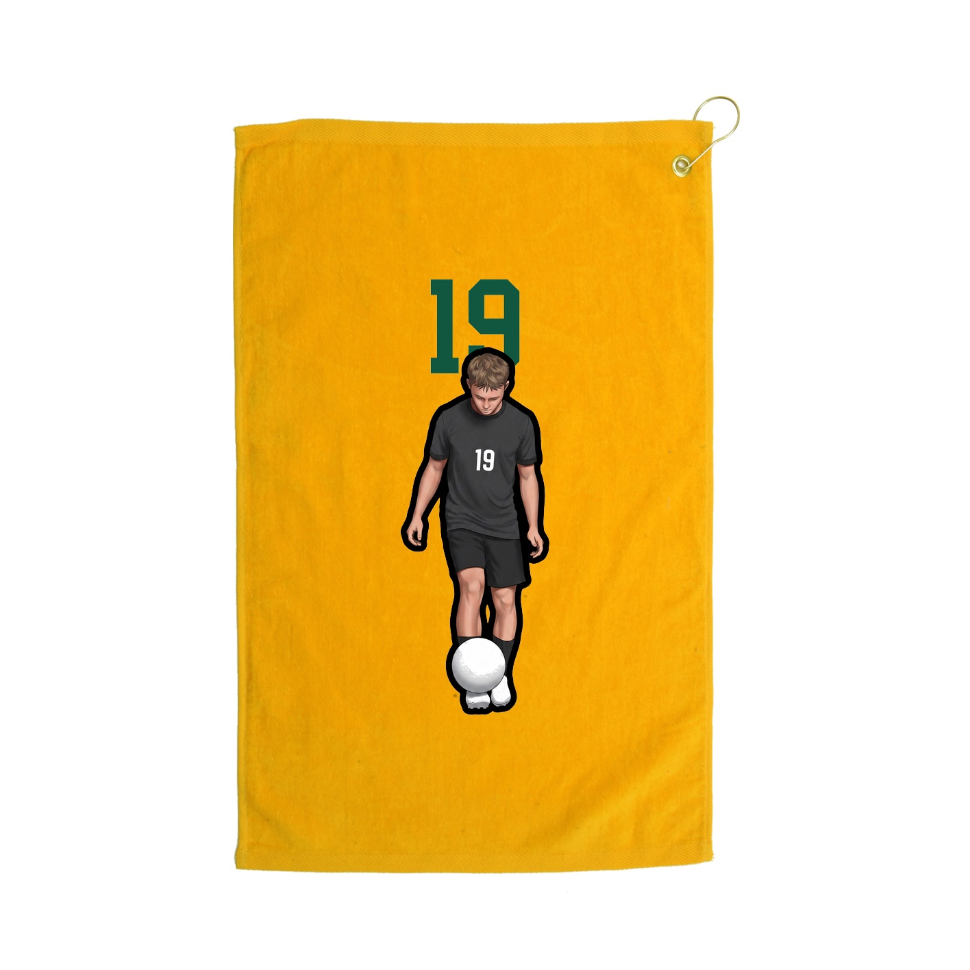 Golf Towel — Number Top in Gold