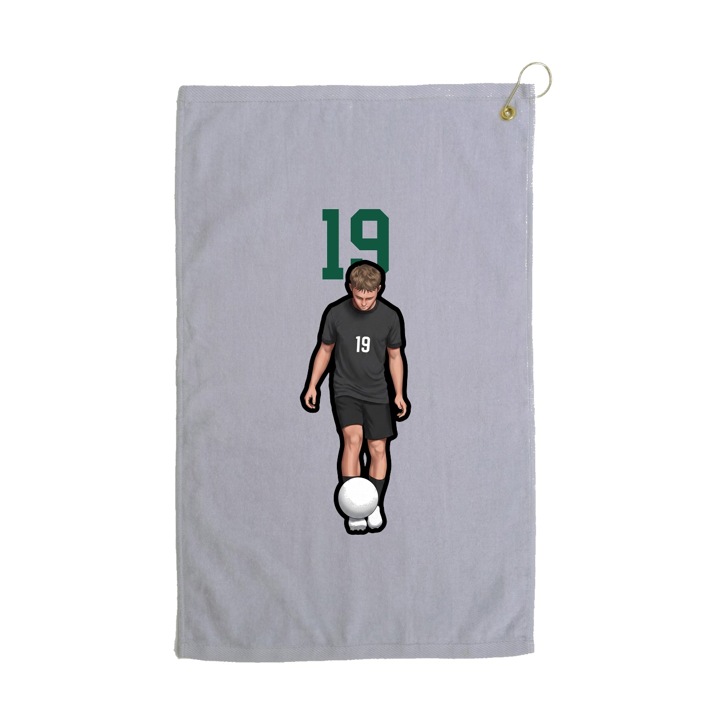 Golf Towel — Number Top in Grey