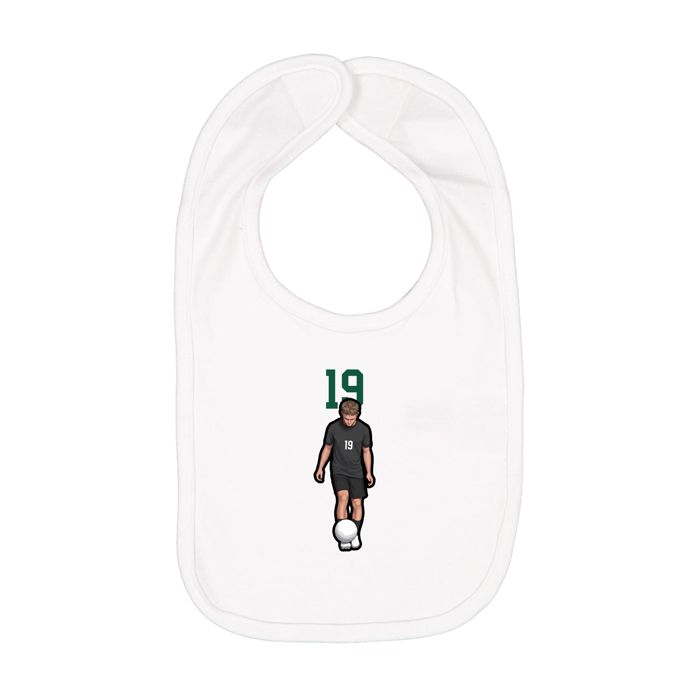 Infant Bib — Number Top in White