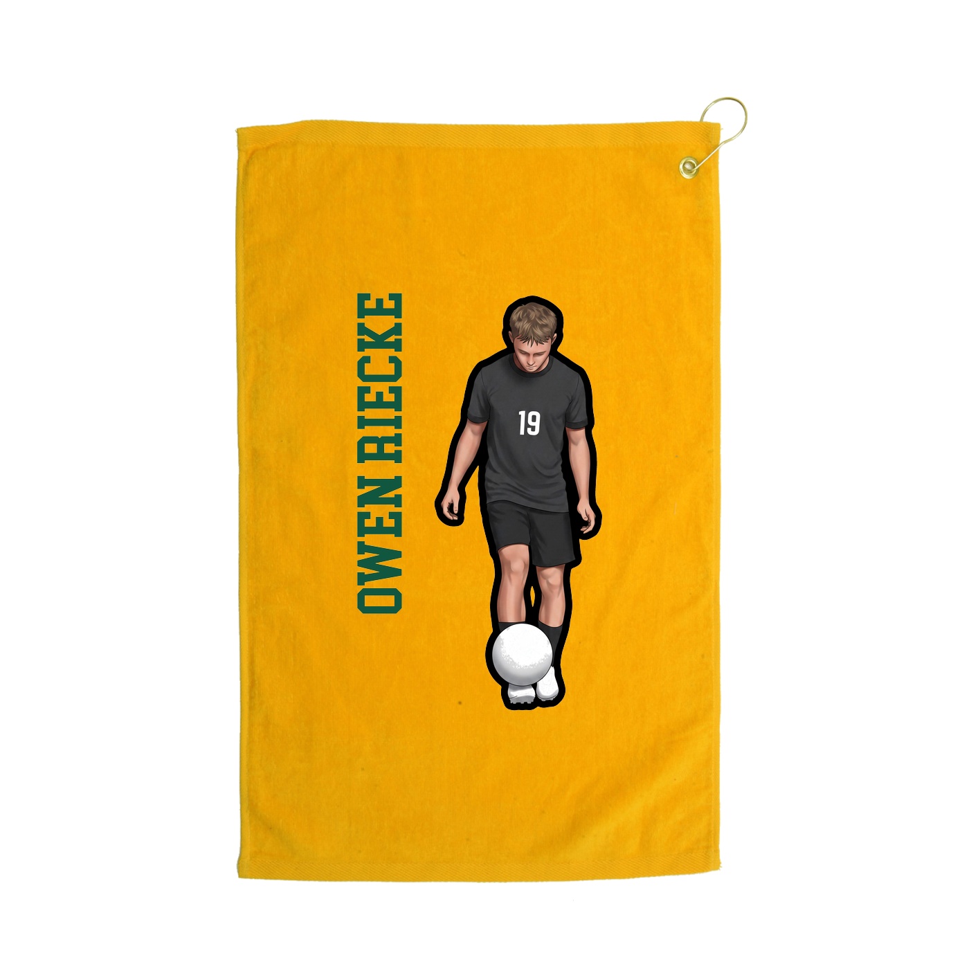 Golf Towel — Name Vertical in Gold