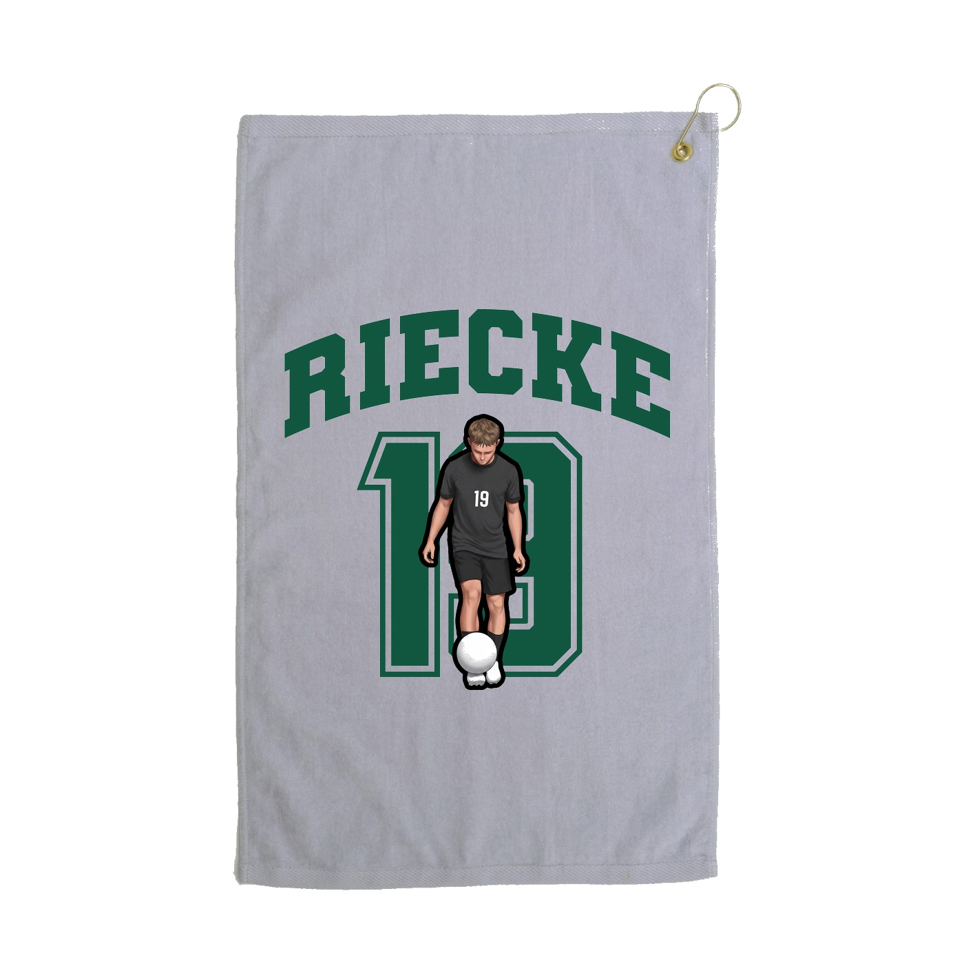 Golf Towel — Number in Grey
