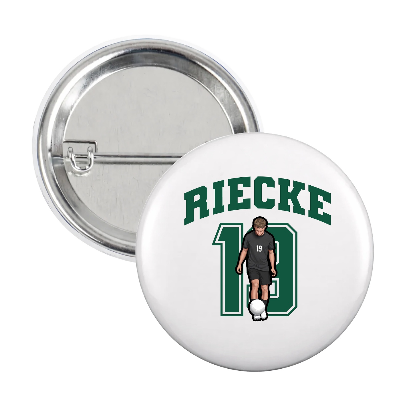 Game Day Button — Number in White