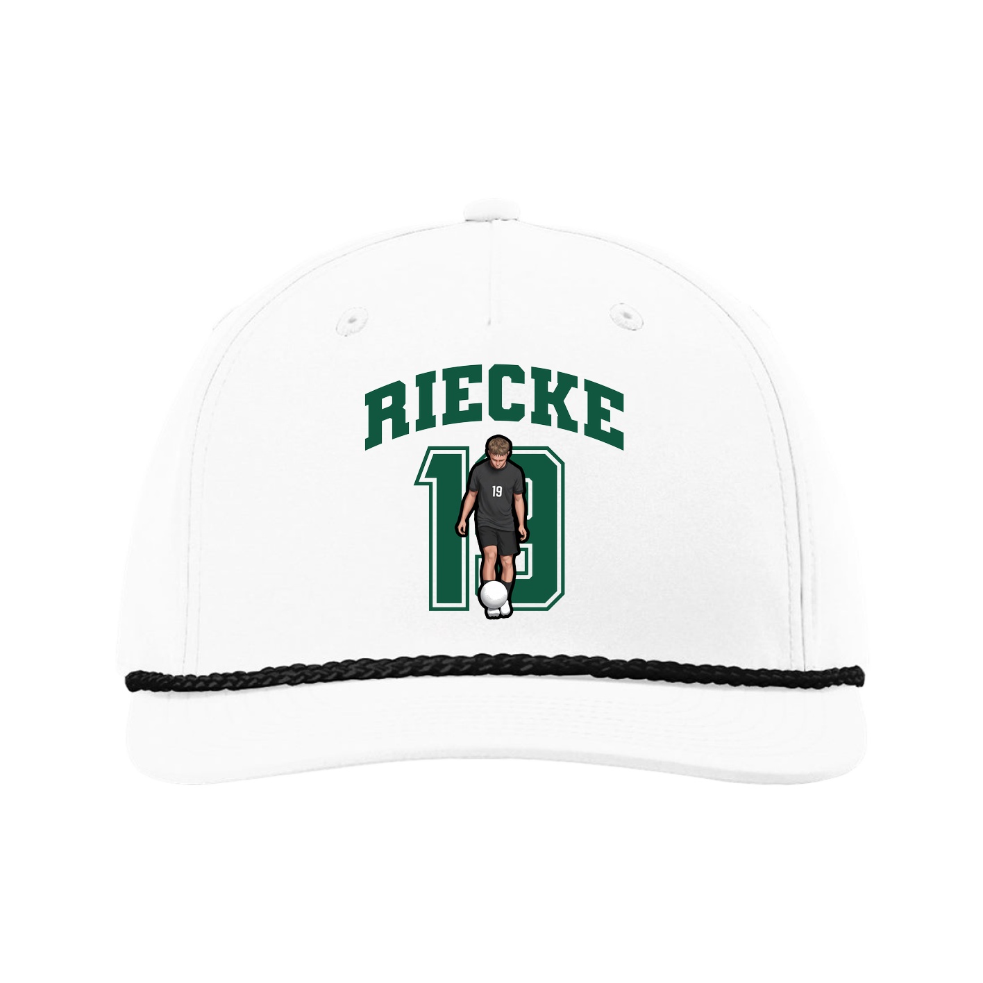 Five-Panel Classic Rope Cap — Number in White