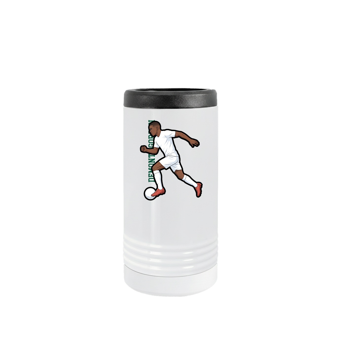 Slim Beverage Holder — Name Vertical in White