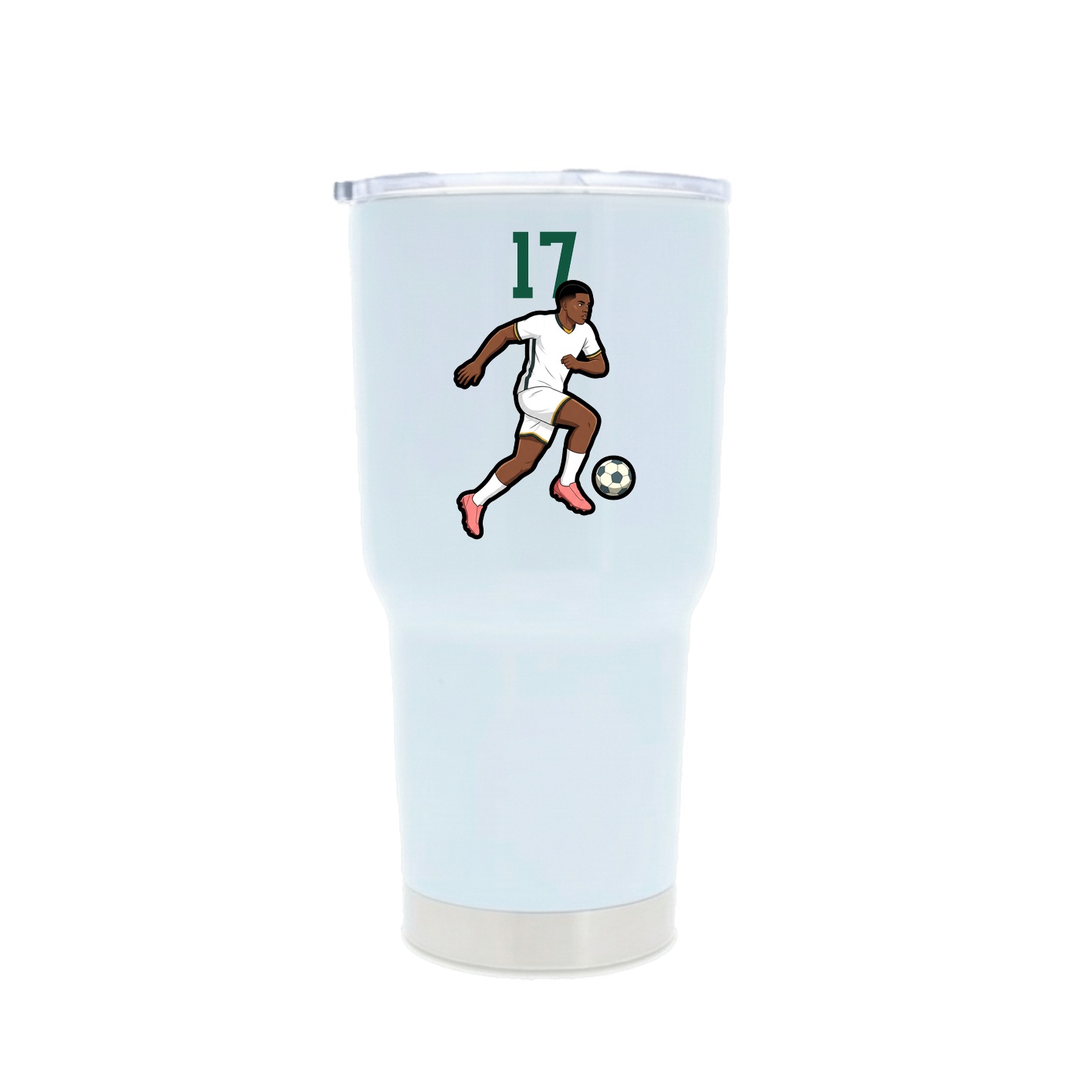 30oz Stainless Steel Tumbler — Number Top in White