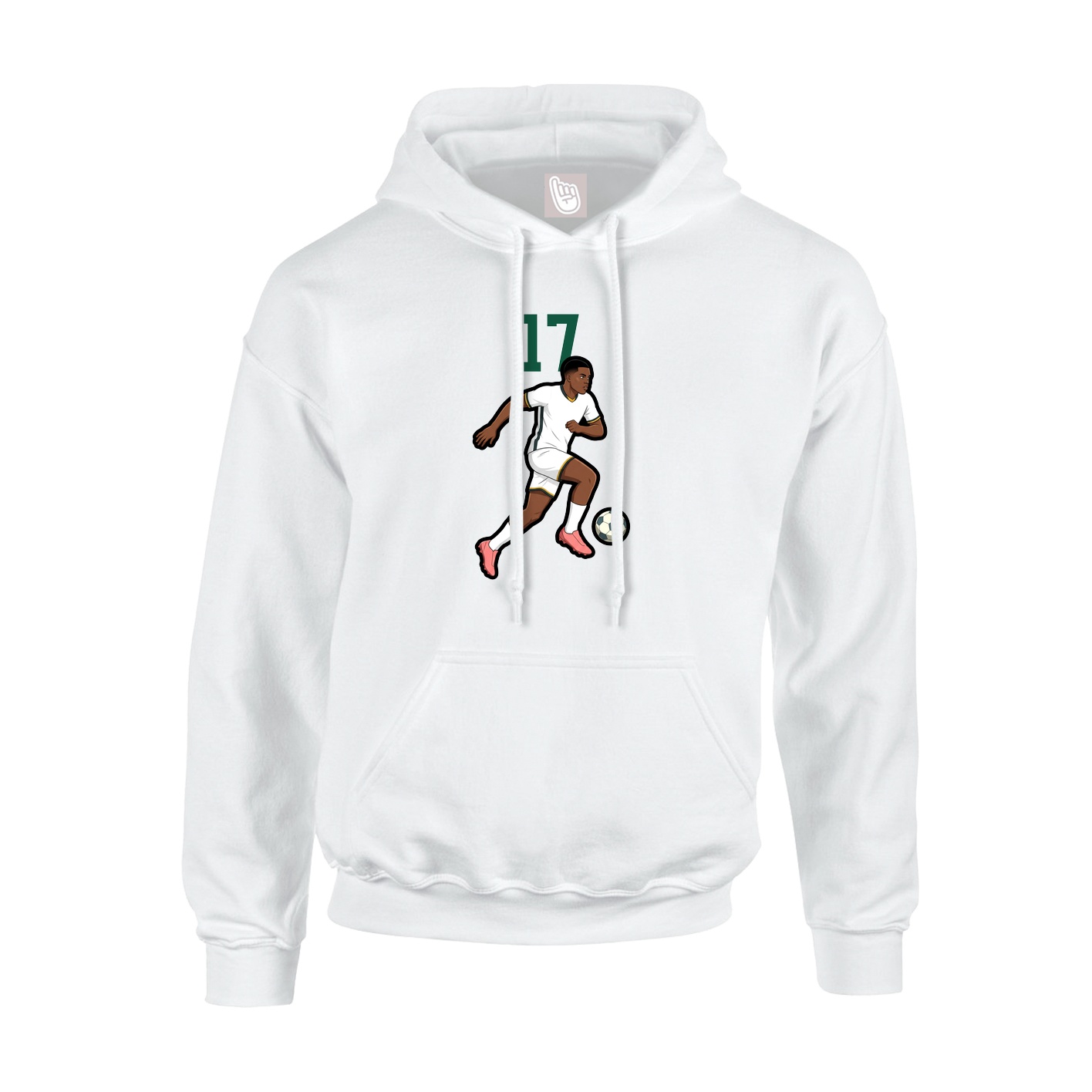 Youth Hoodie — Number Top in White