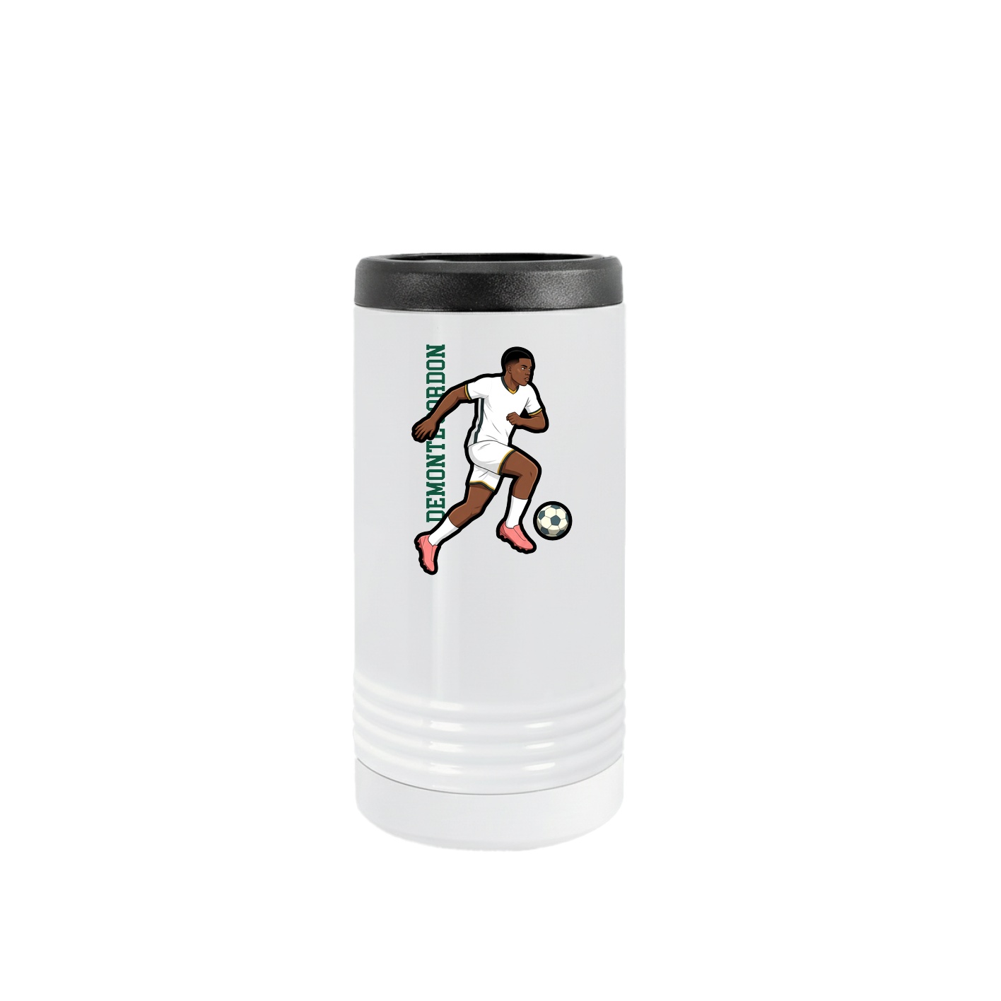 Slim Beverage Holder — Name Vertical in White