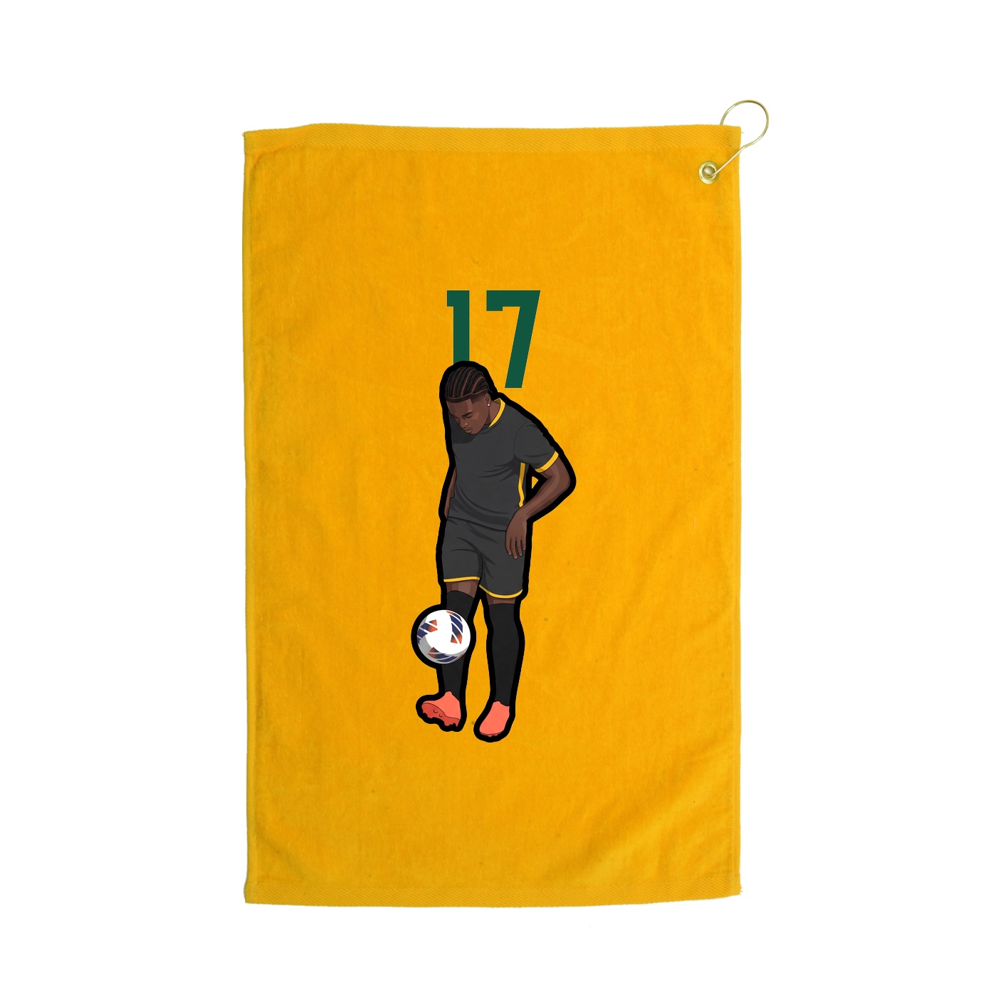 Golf Towel — Number Top in Gold