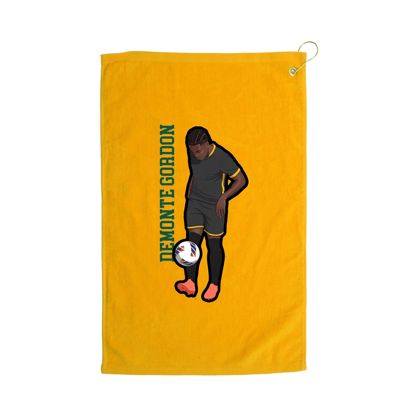 Golf Towel — Name Vertical in Gold