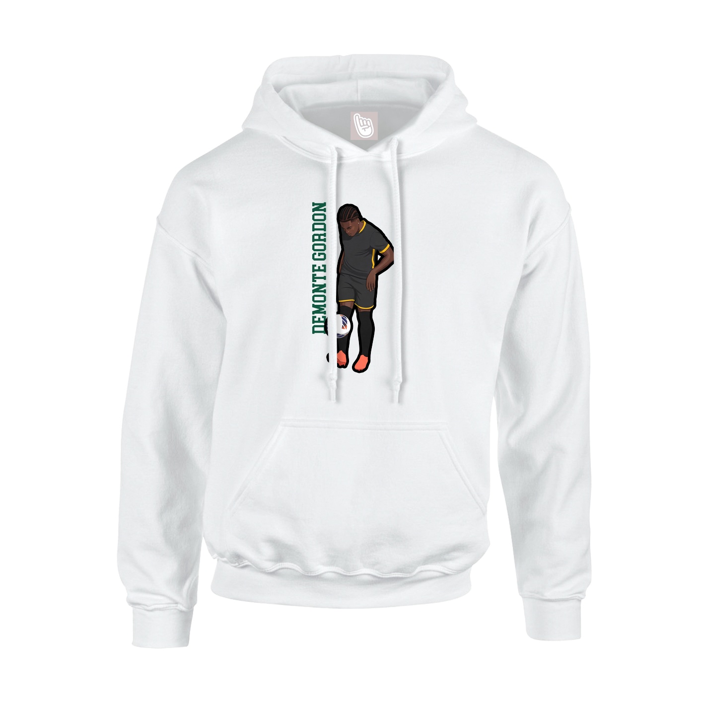 Youth Hoodie — Name Vertical in White