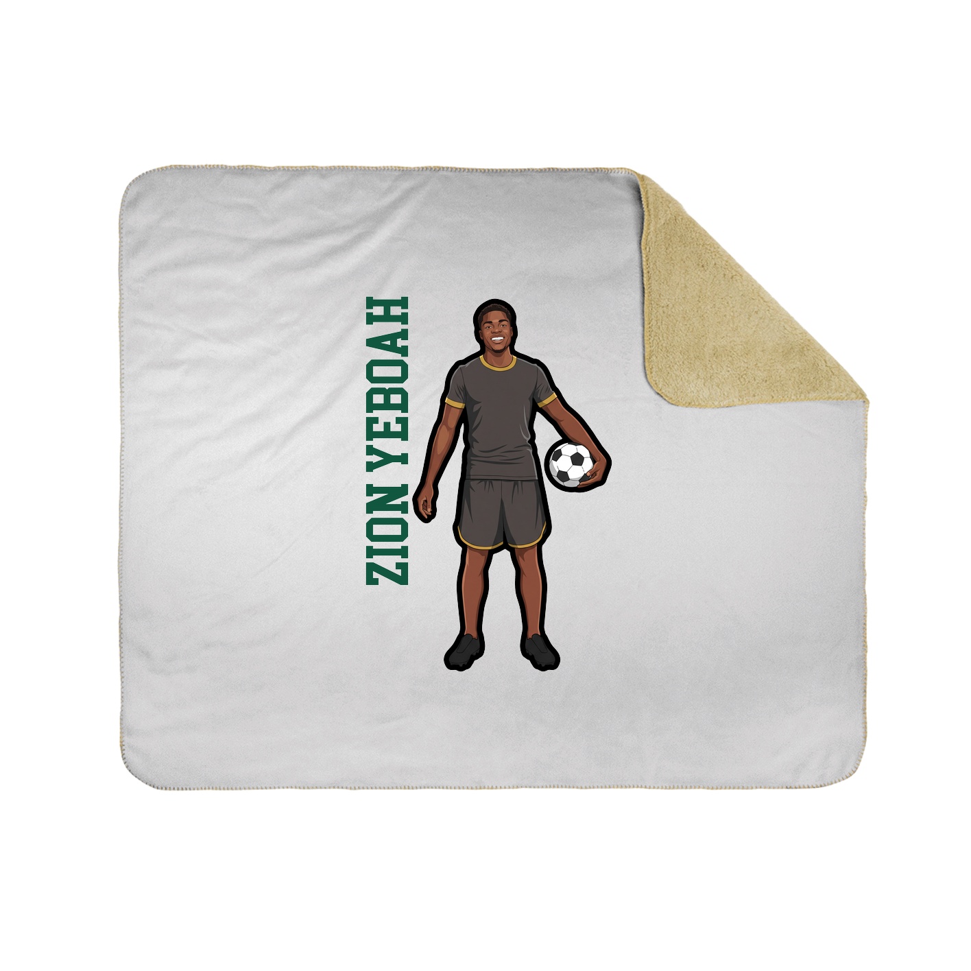 Throw Blanket — Name Vertical in White