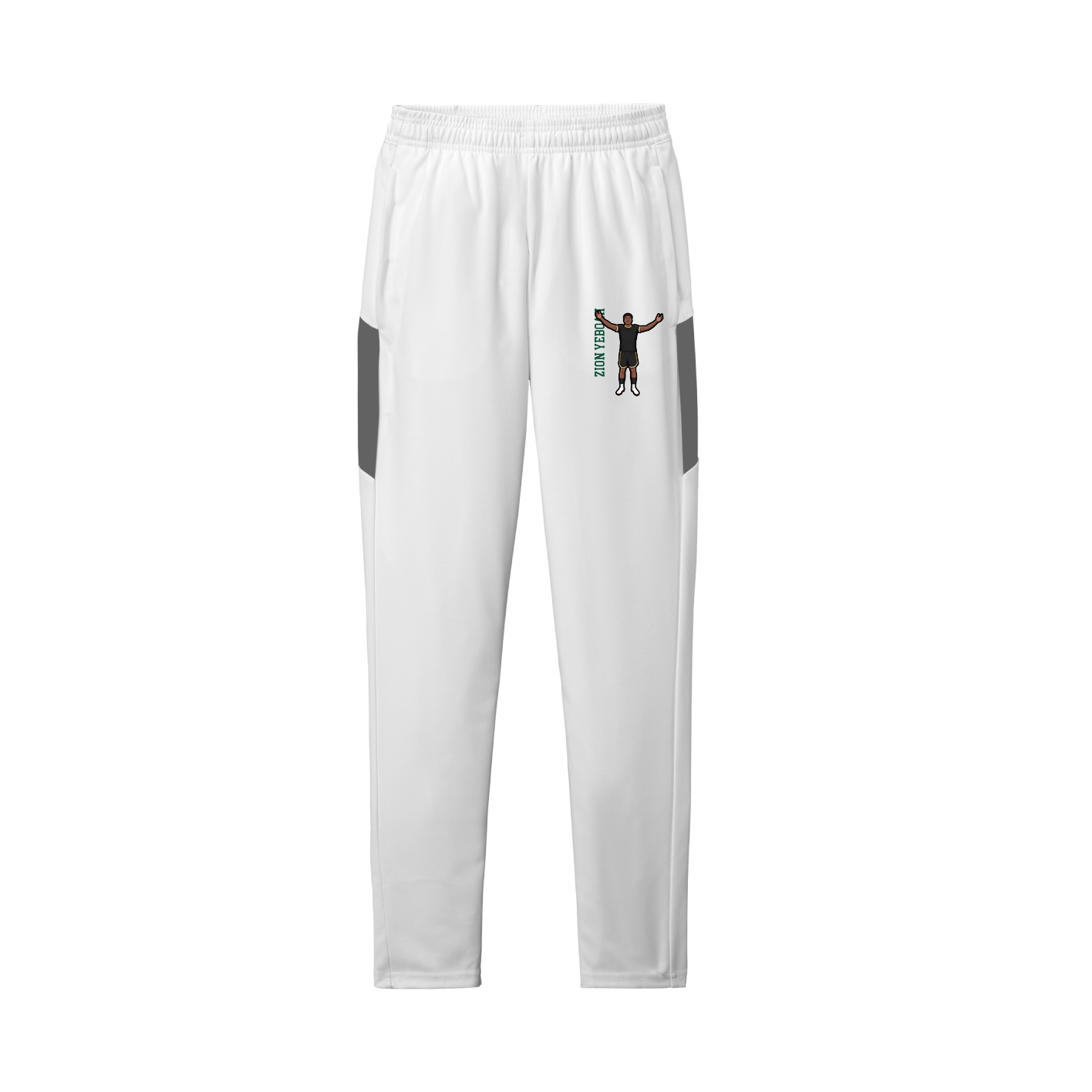 Team Travel Pant — Name Vertical in White/Grey