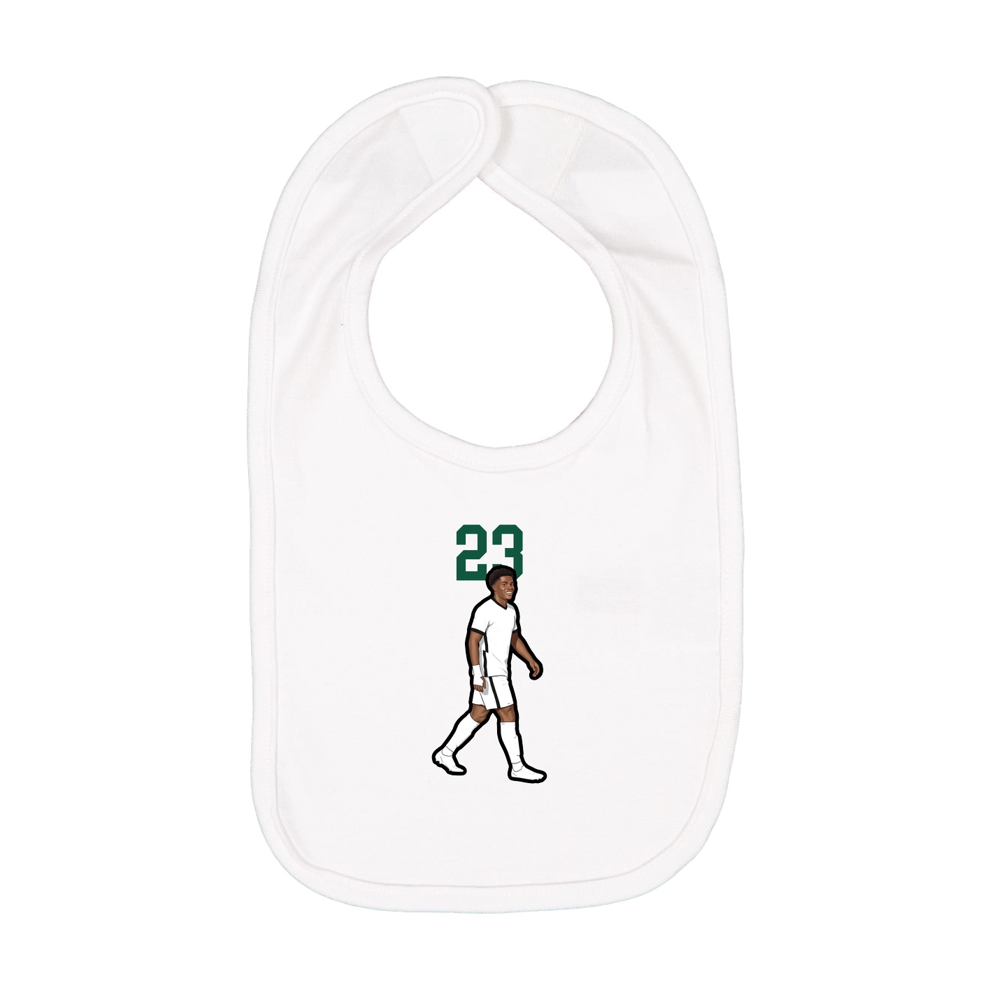 Infant Bib — Number Top in White
