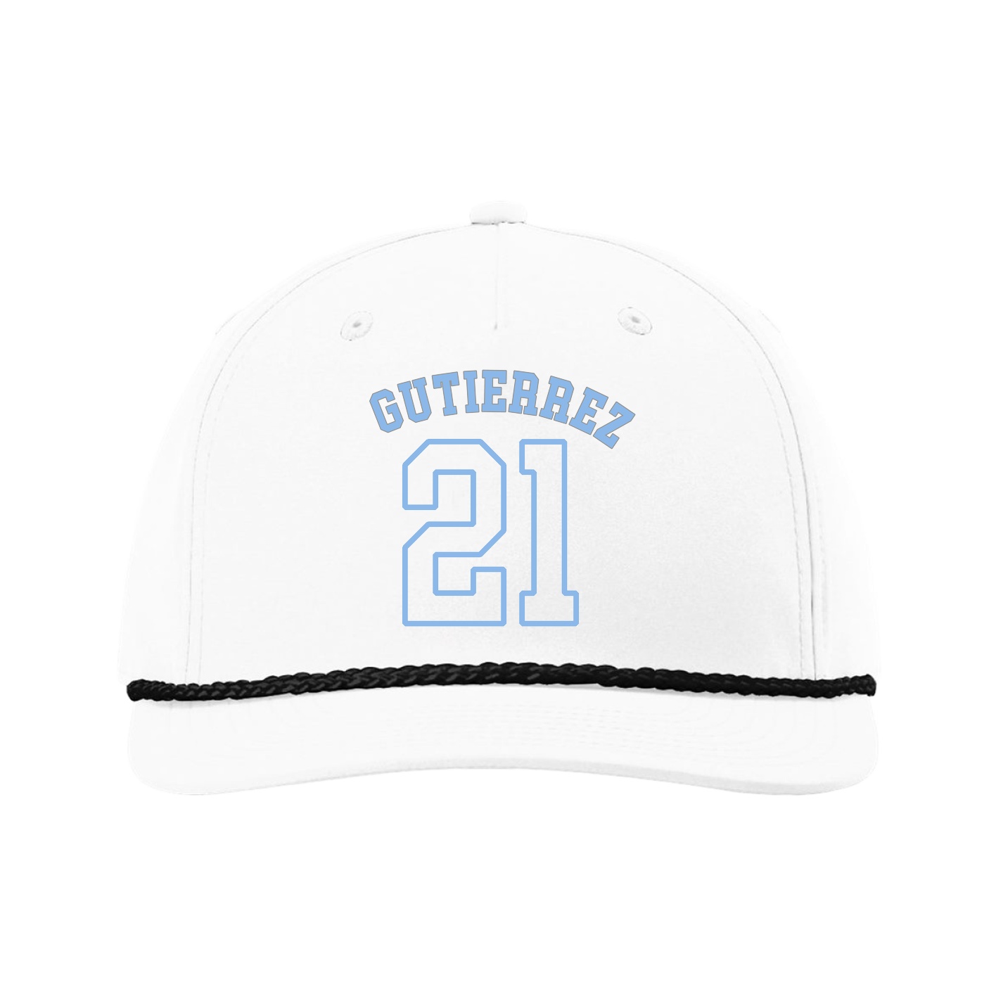 Five-Panel Classic Rope Cap — Shirsey Arch in White