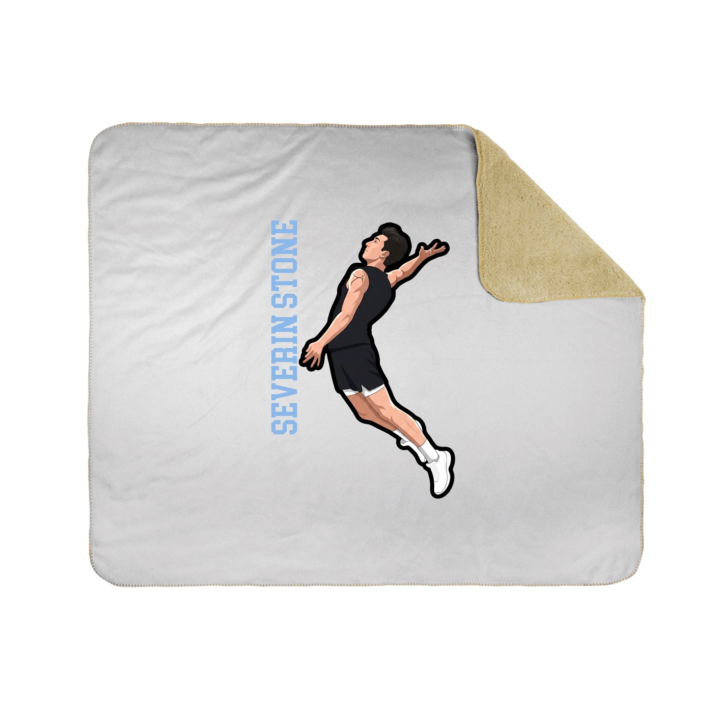 Throw Blanket — Name Vertical in White