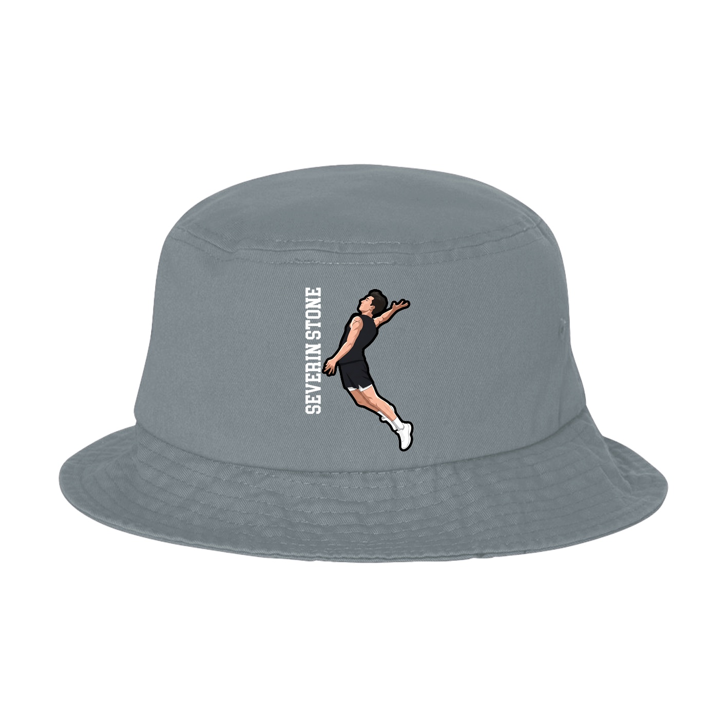 Bucket Cap — Name Vertical in Grey