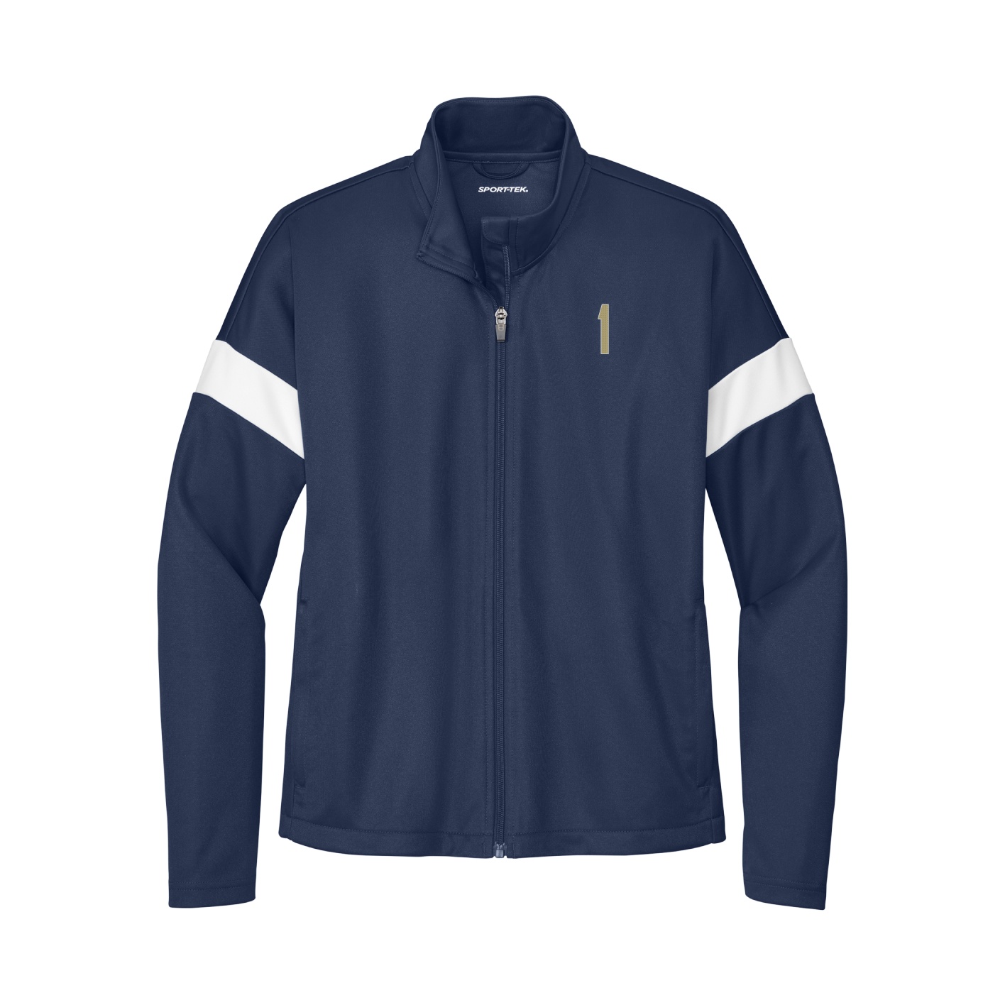 Womens Team Travel Full-Zip Jacket — Front Shirsy in Navy/White