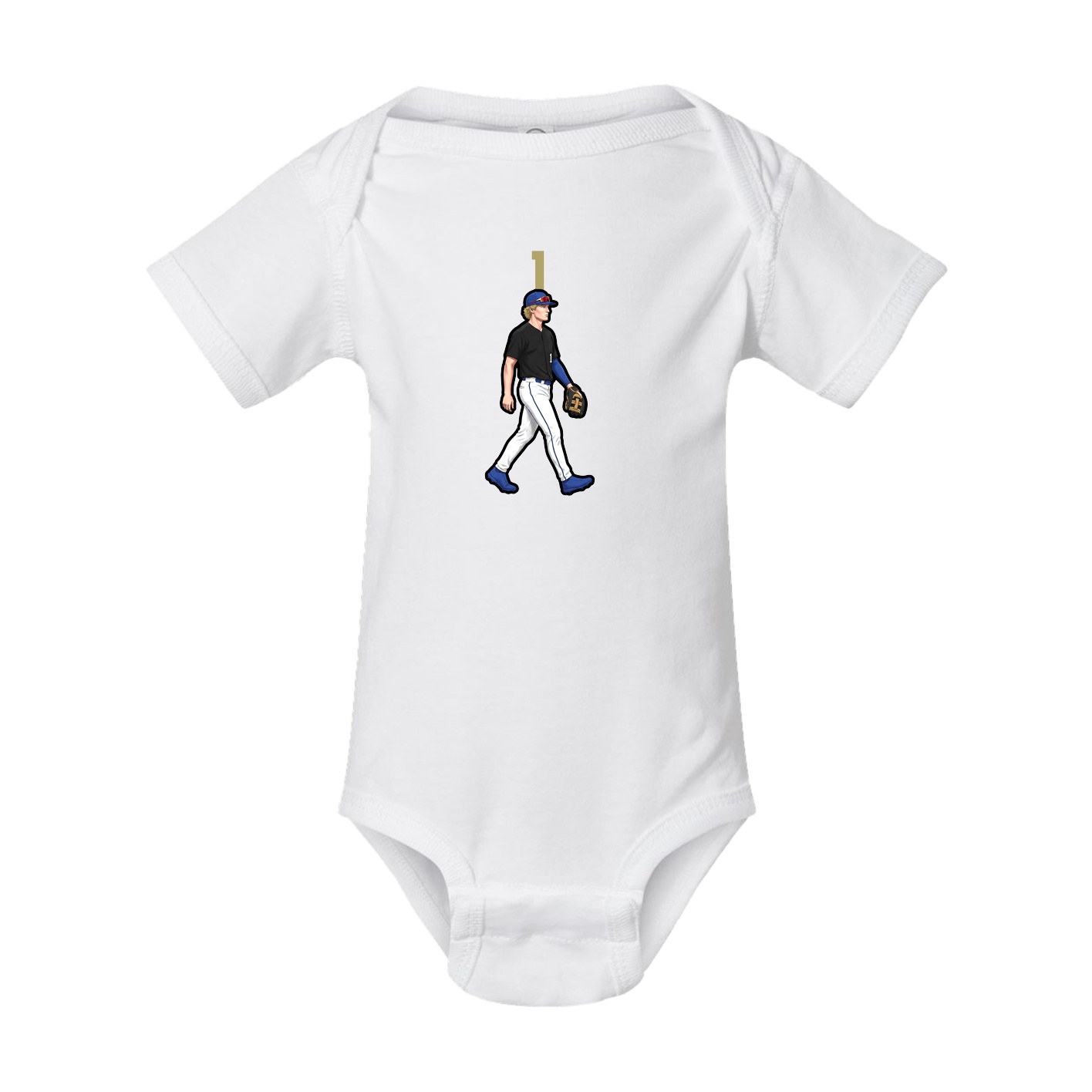 Baby Onesie — Number Top in White