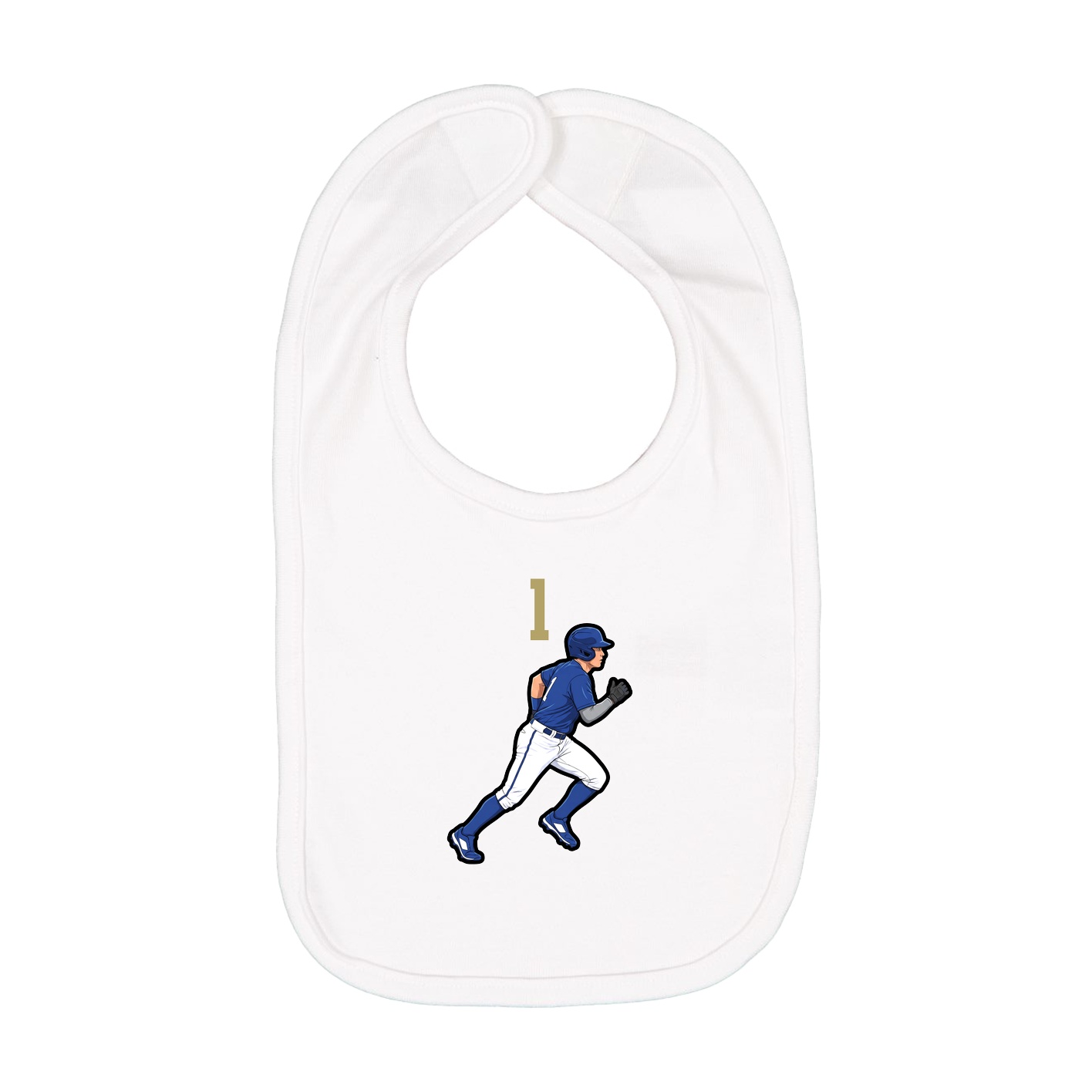 Infant Bib — Number Top in White