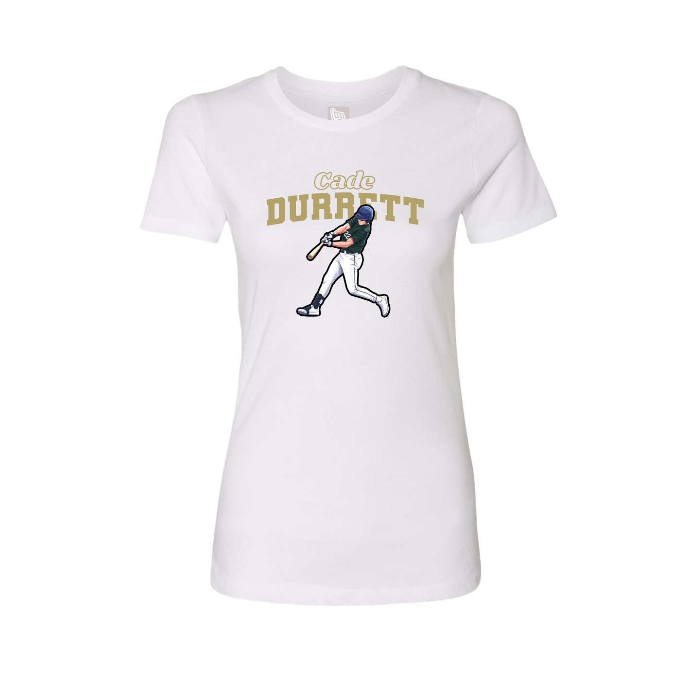 Fitted Women's Tee — Name Arch in White