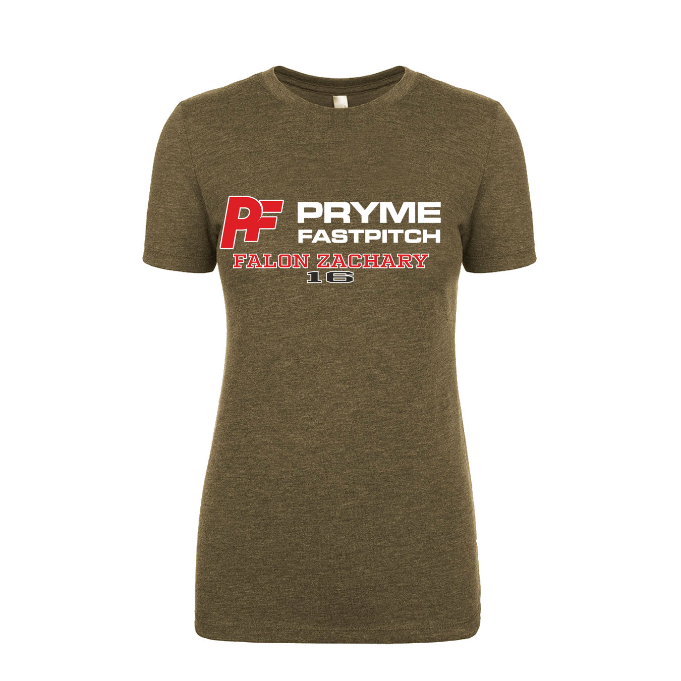 Women's Triblend T-Shirt - Military Green - Logo Text Drop