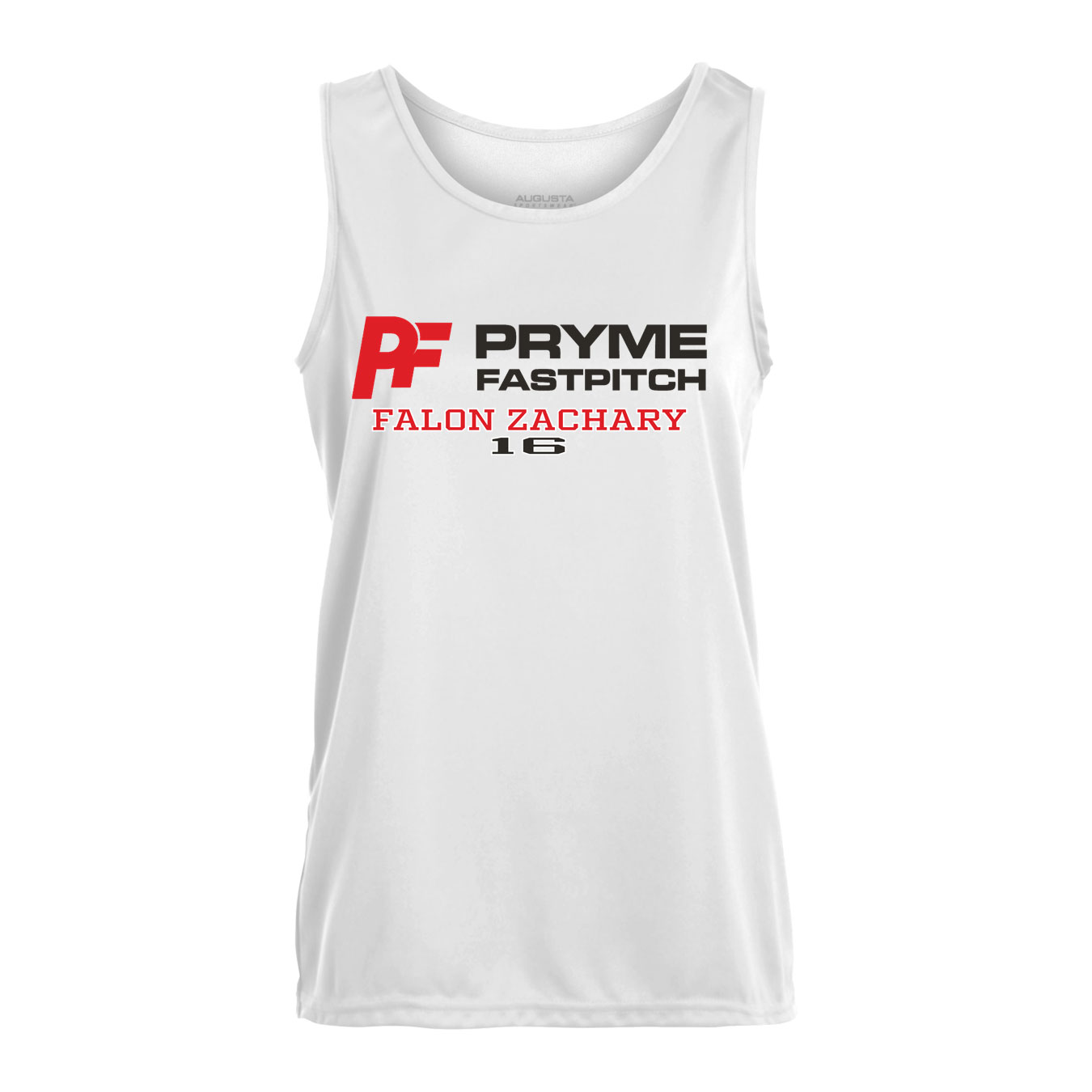 Women's Performance Tank - White - Logo Text Drop