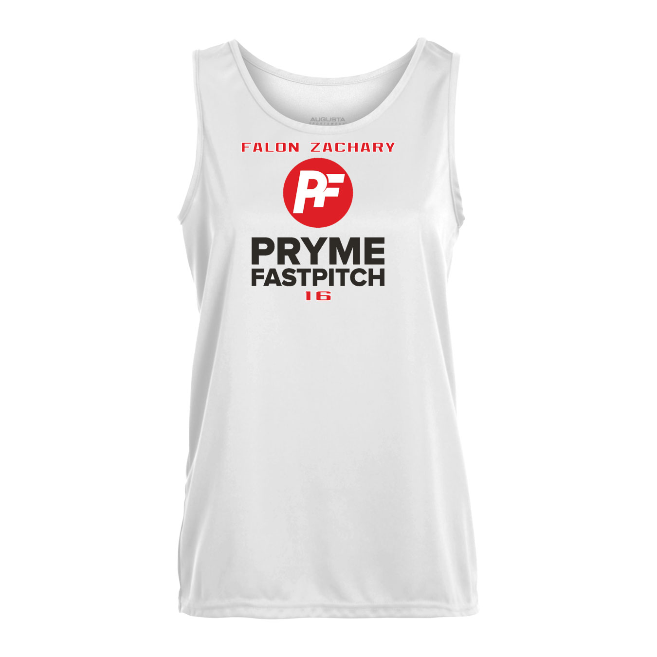 Girl's Performance Tank - White - Logo Text Drop
