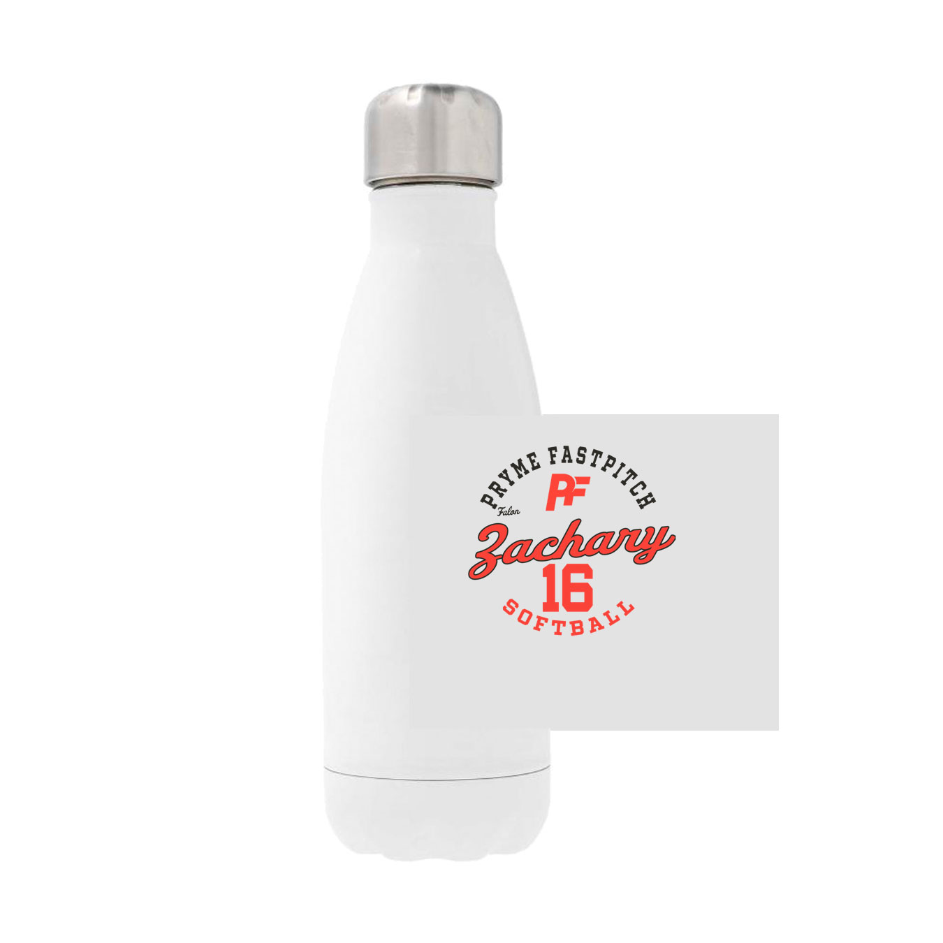 12oz Stainless Steel Water Bottle - White - Script Player