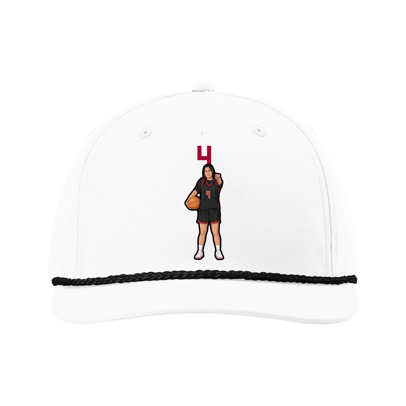 Five-Panel Classic Rope Cap — Number Top in White