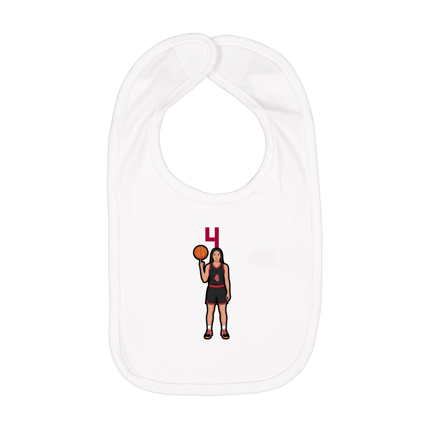 Infant Bib — Number Top in White