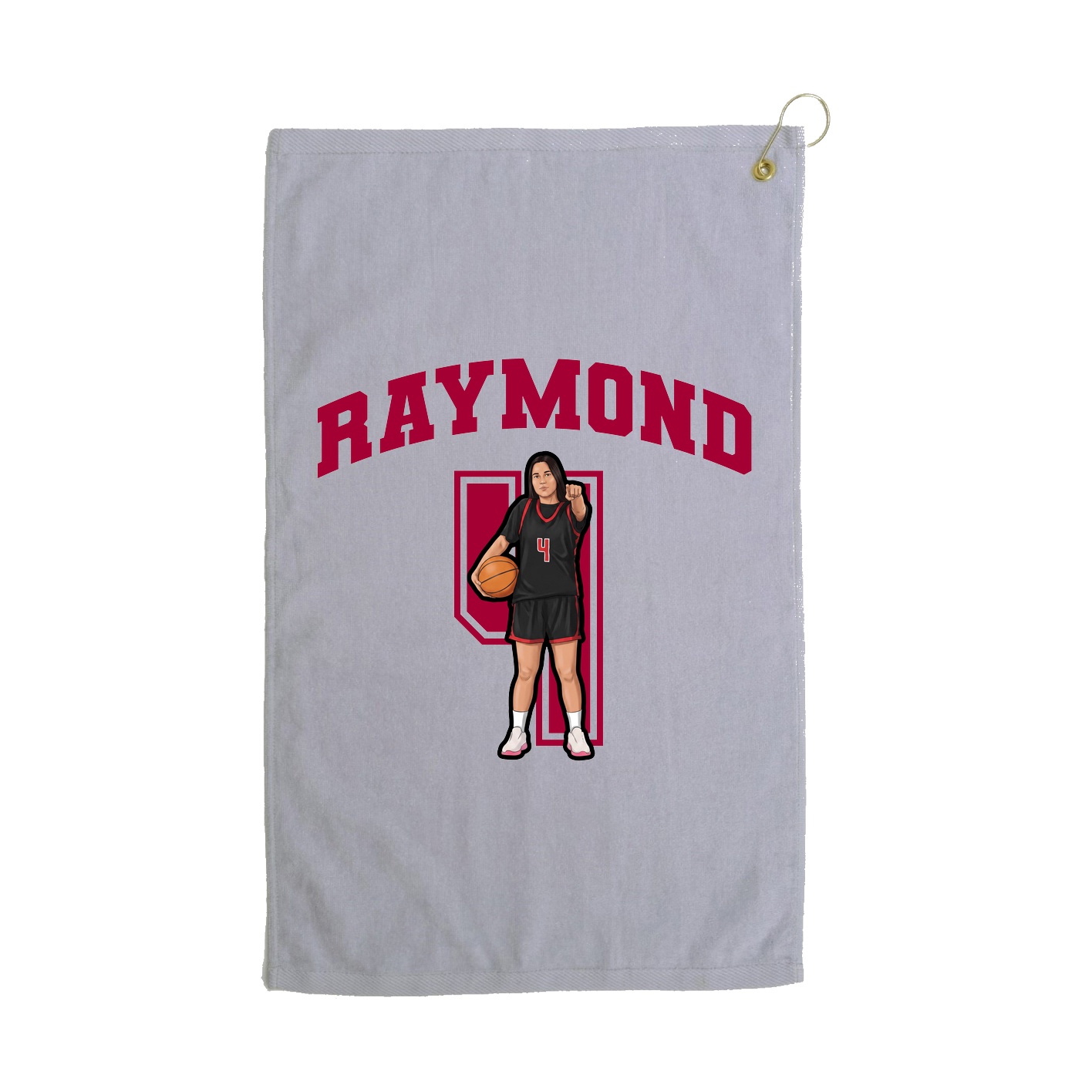 Golf Towel — Number in Grey