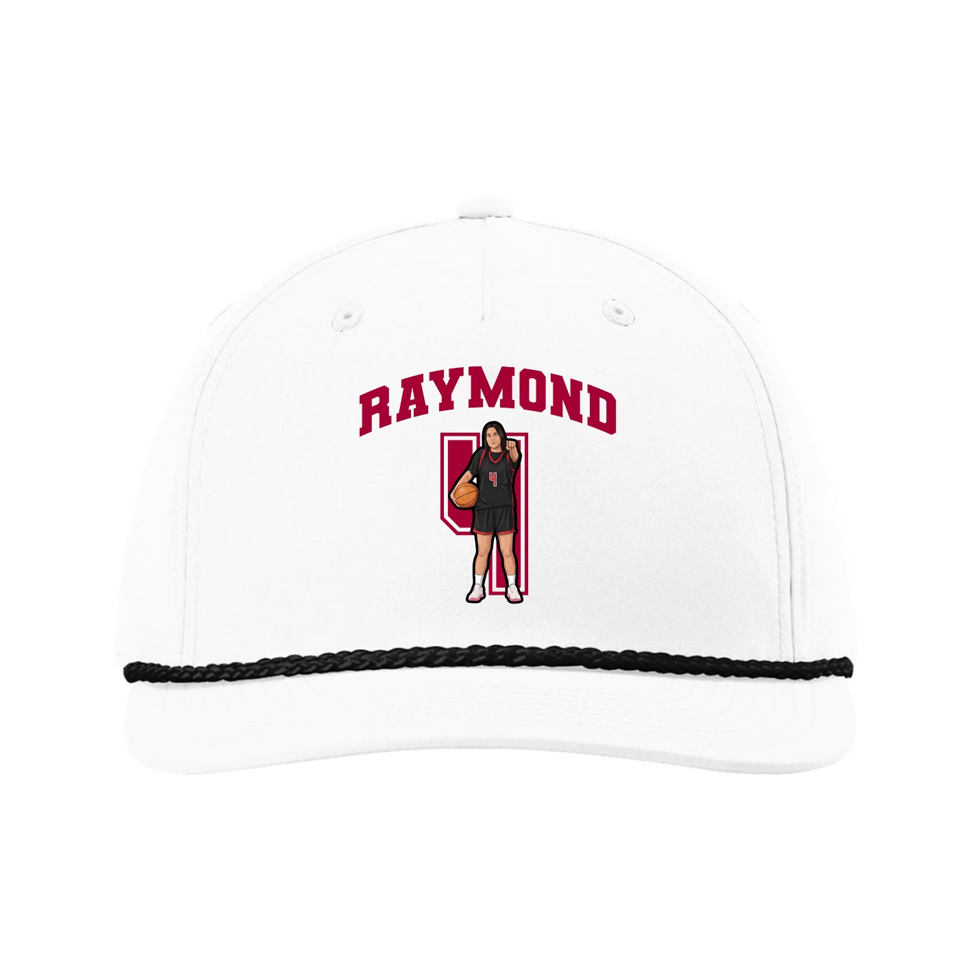Five-Panel Classic Rope Cap — Number in White