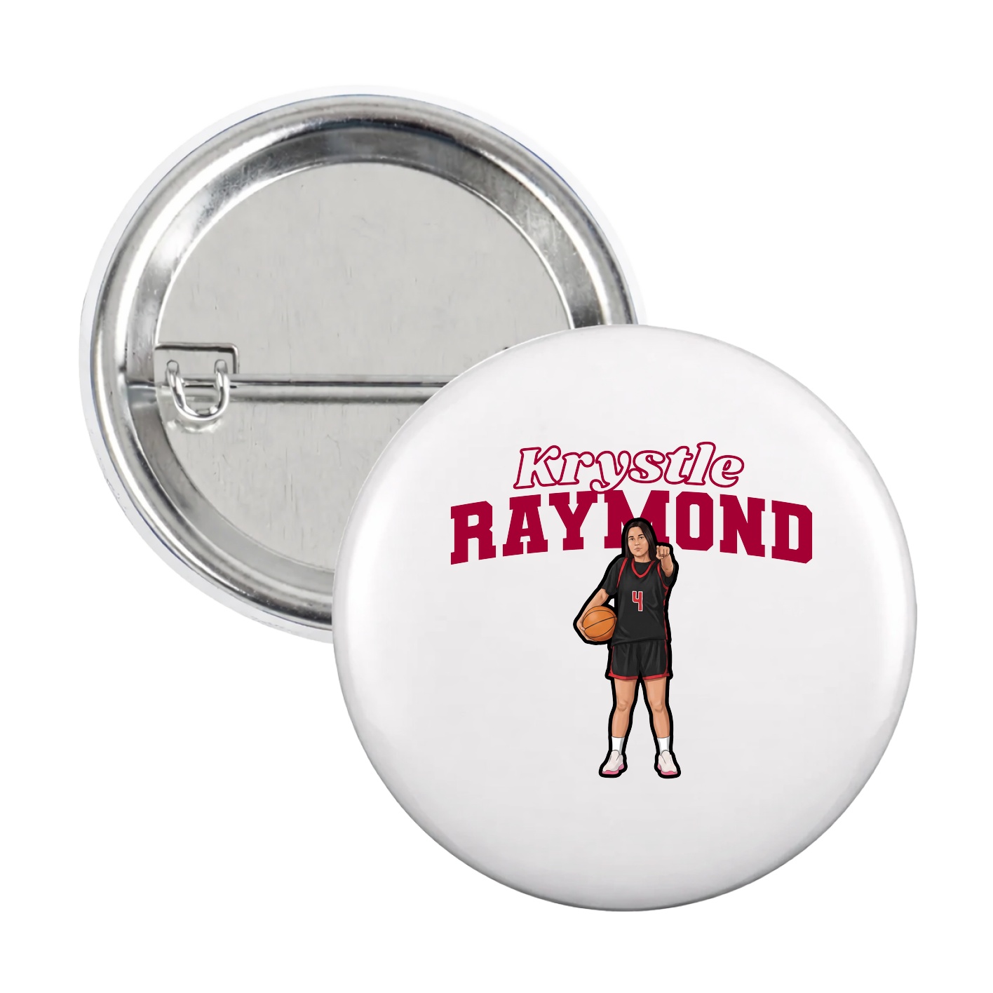 Game Day Button — Name Arch in White