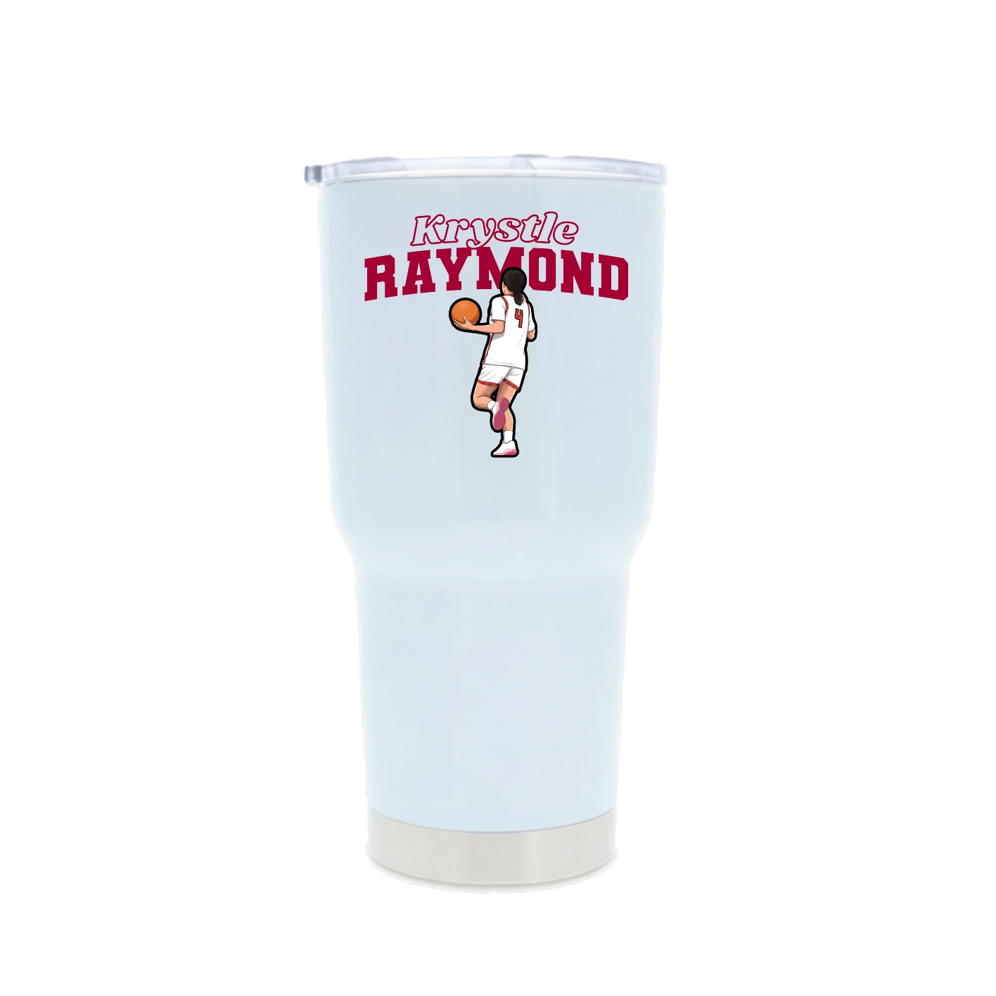30oz Stainless Steel Tumbler — Name Arch in White
