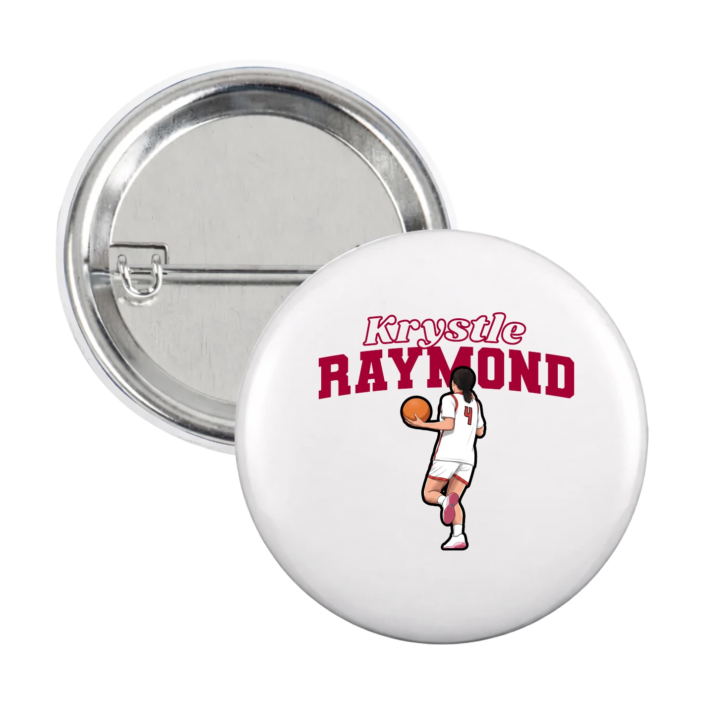 Game Day Button — Name Arch in White