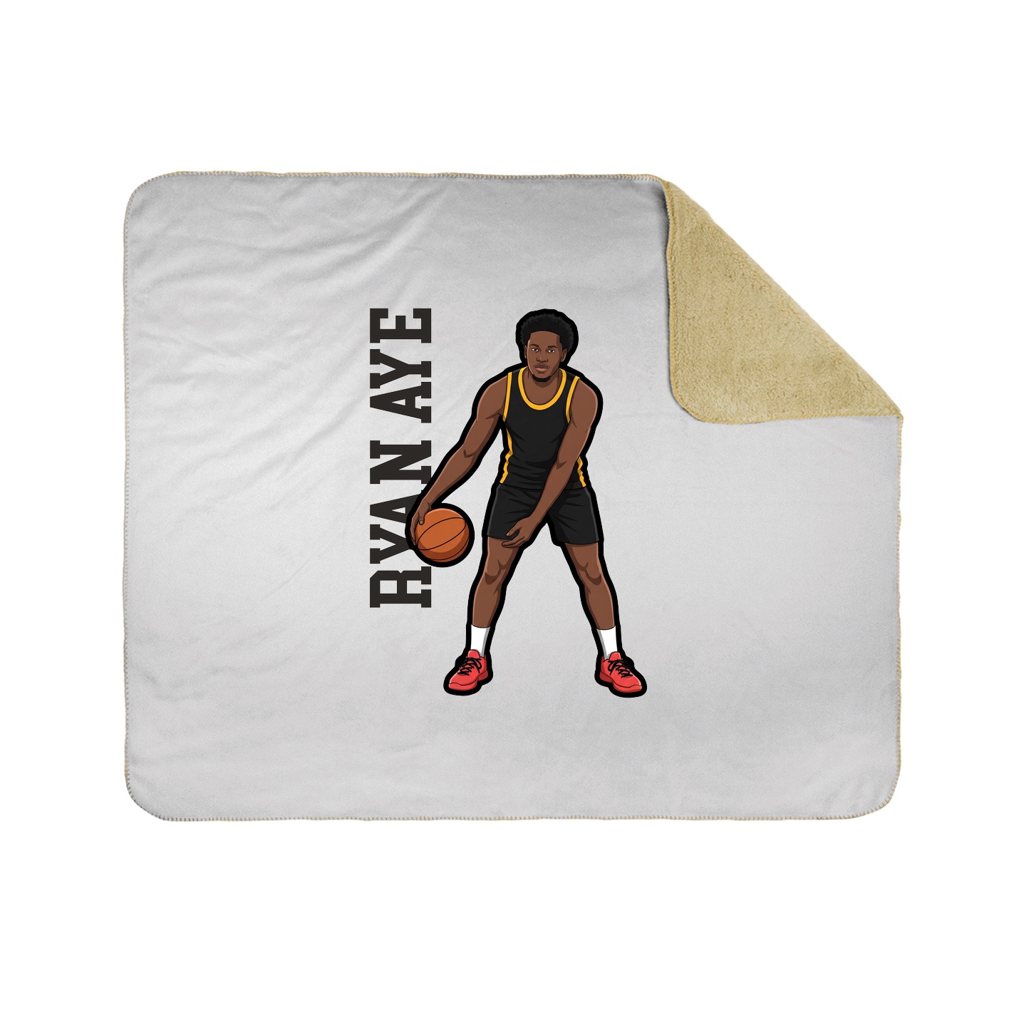 Throw Blanket — Name Vertical in White