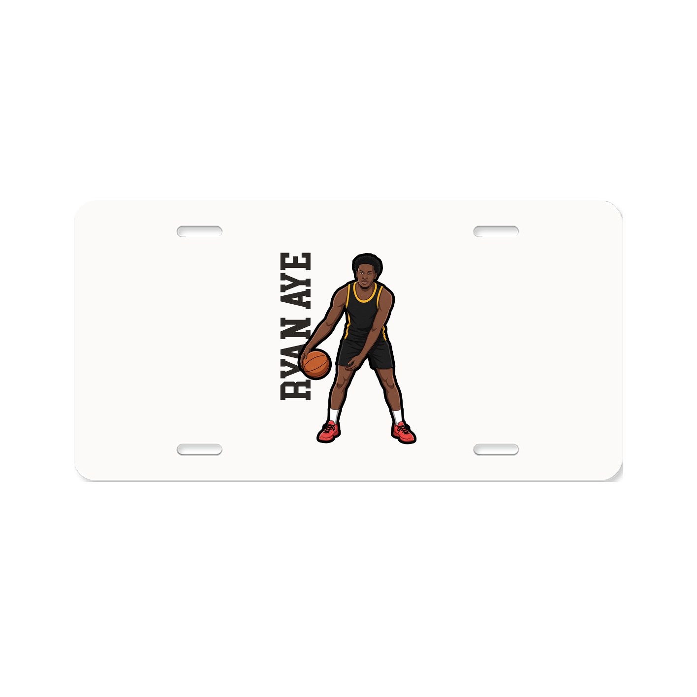 License Plate — Name Vertical in Classic