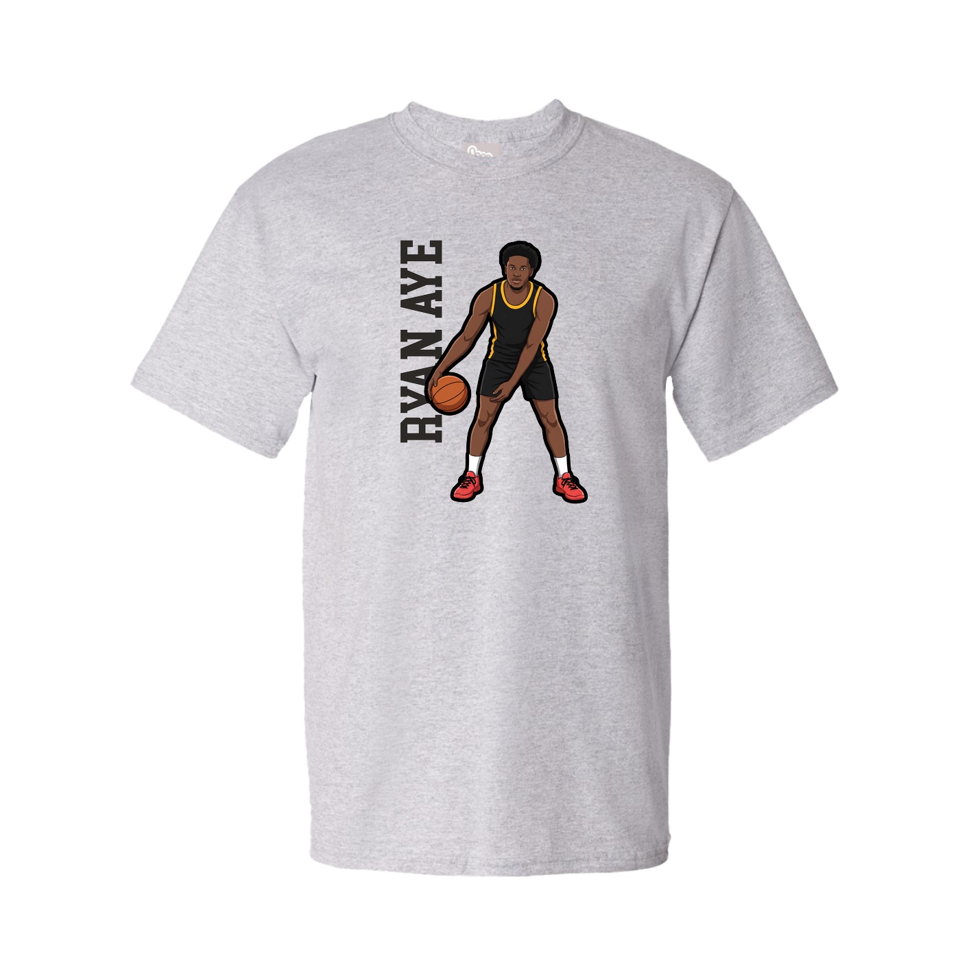 Tee — Name Vertical in Grey