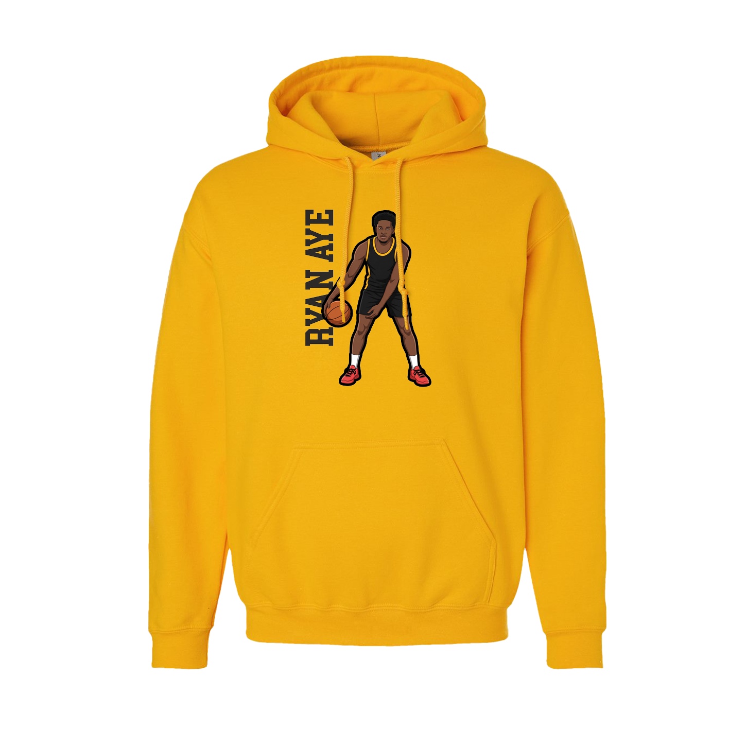 Youth Hoodie — Name Vertical in Gold