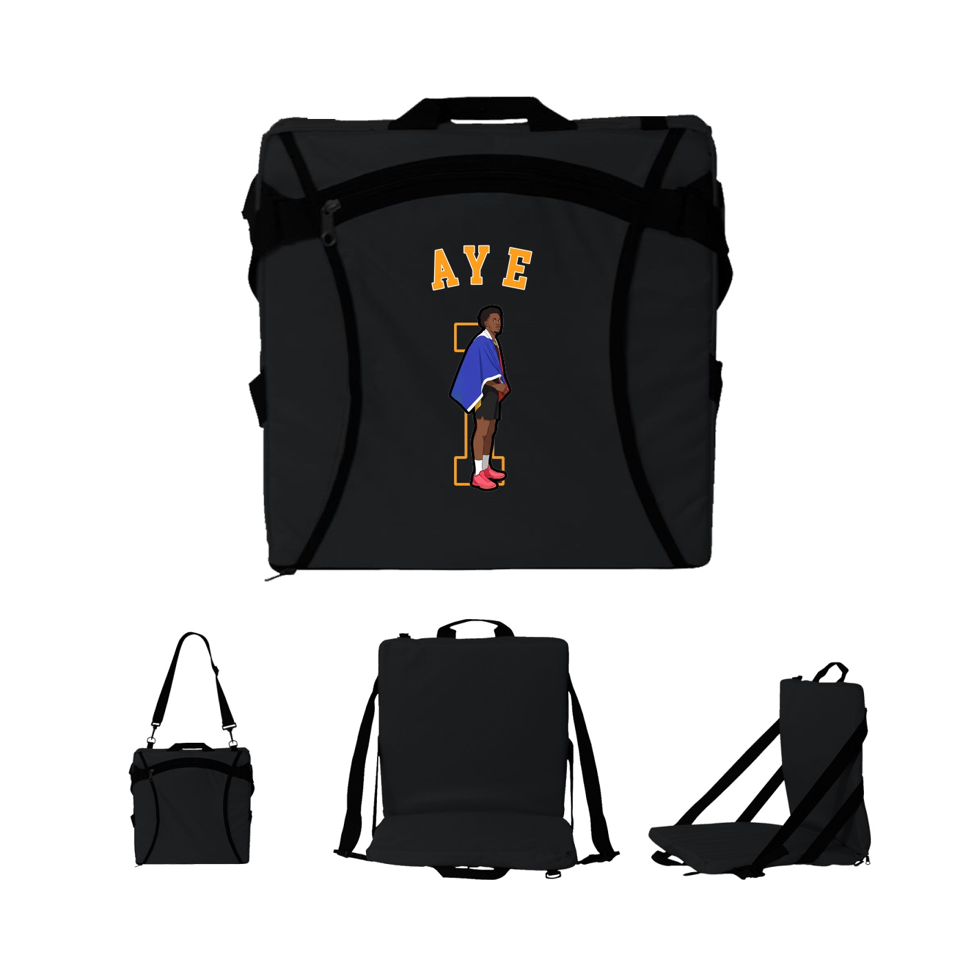 Folding Stadium Seat — Shirsey Arch in Black