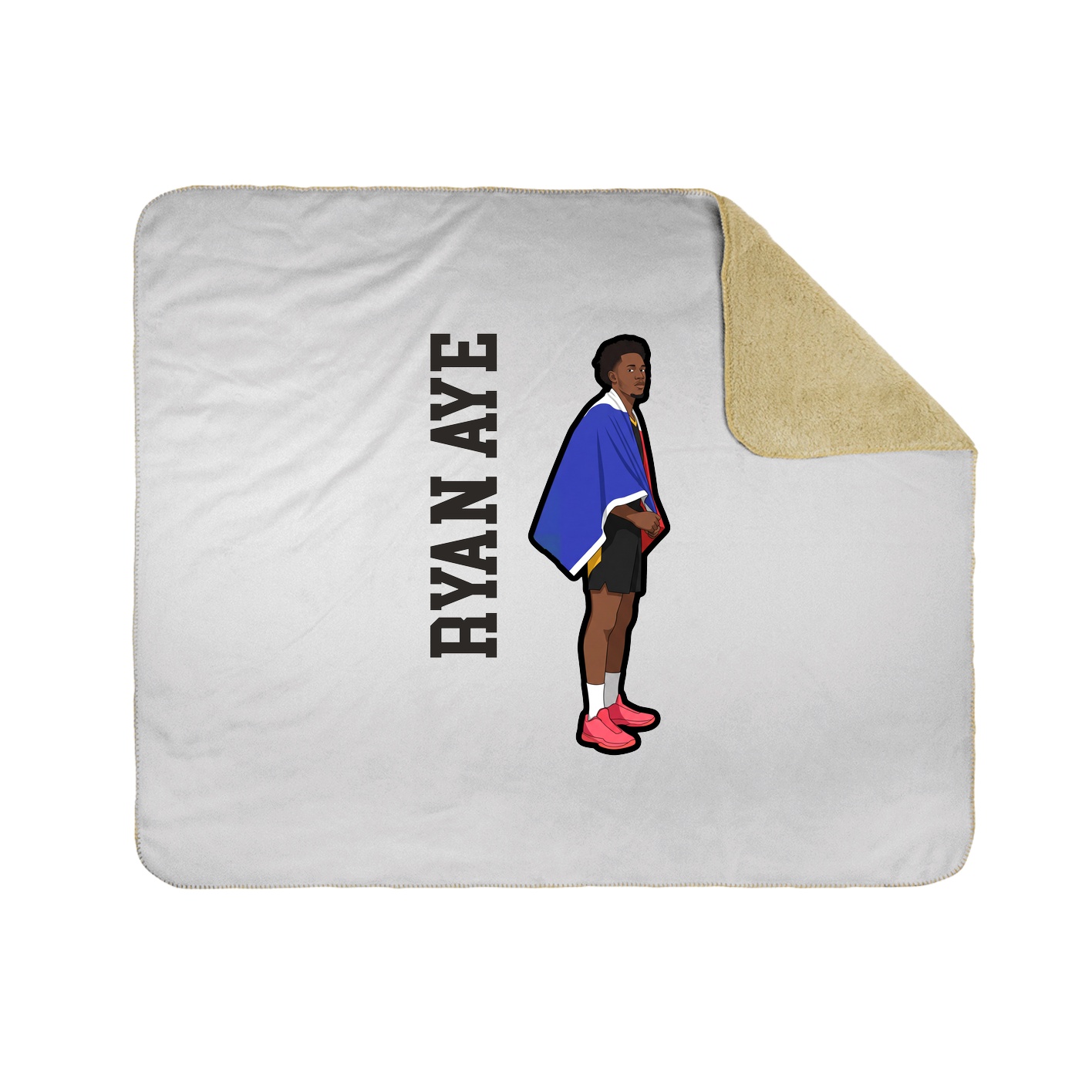 Throw Blanket — Name Vertical in White