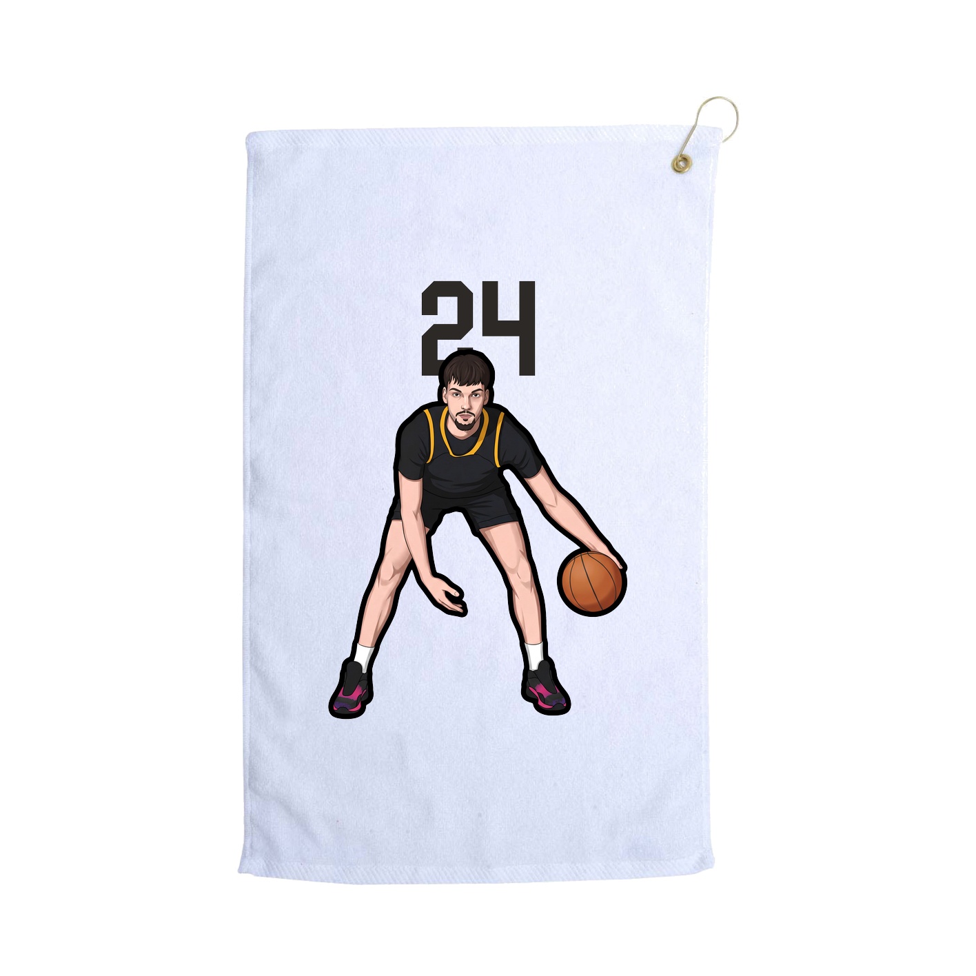 Golf Towel — Number Top in White