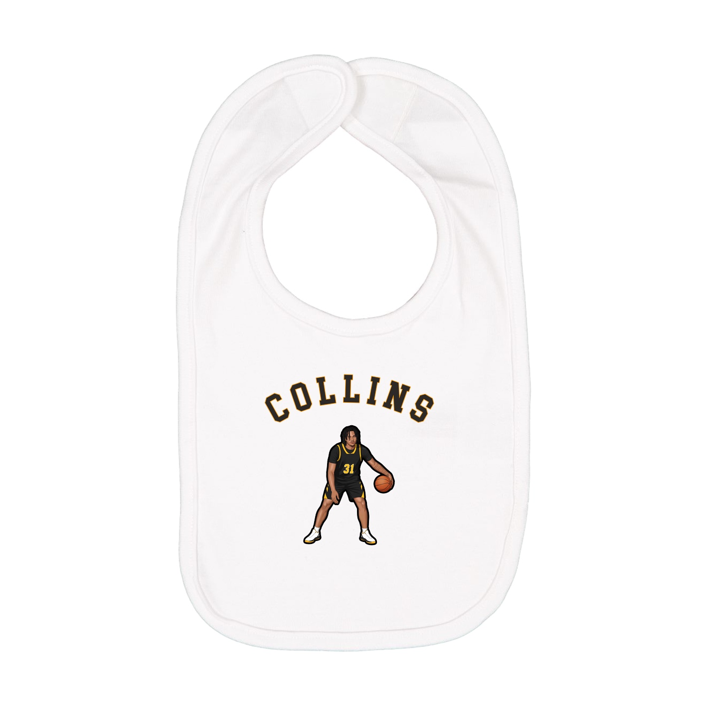 Infant Bib — Shirsey Arch in White